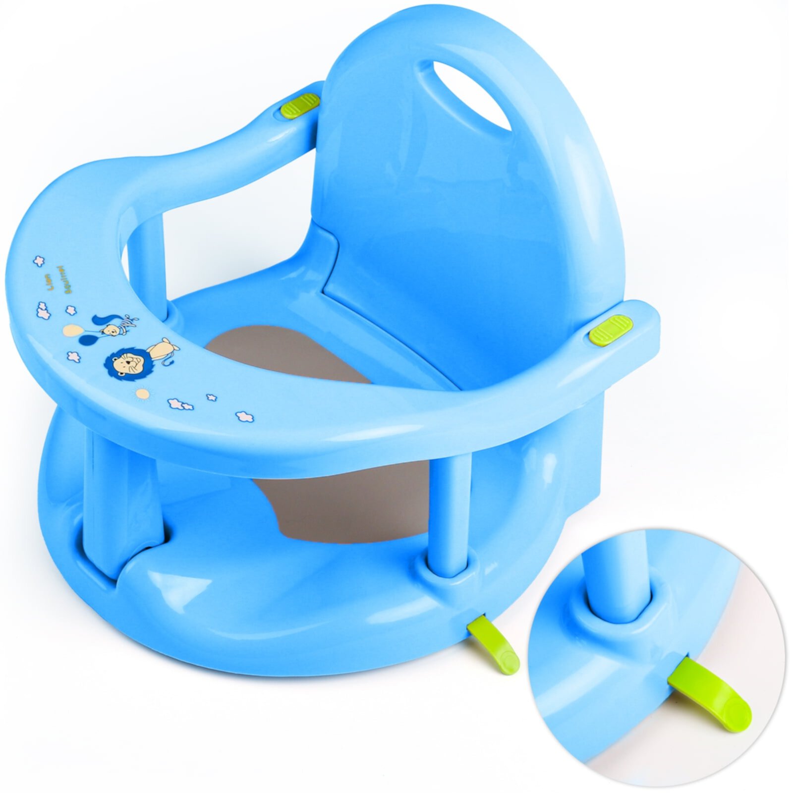 HopeRock Bath Seat/Chair with Non-Slip Blue, Bath Tub Chair with Suction Cups, Gift for Toddlers 6 9 12 18 Months. HopeRock