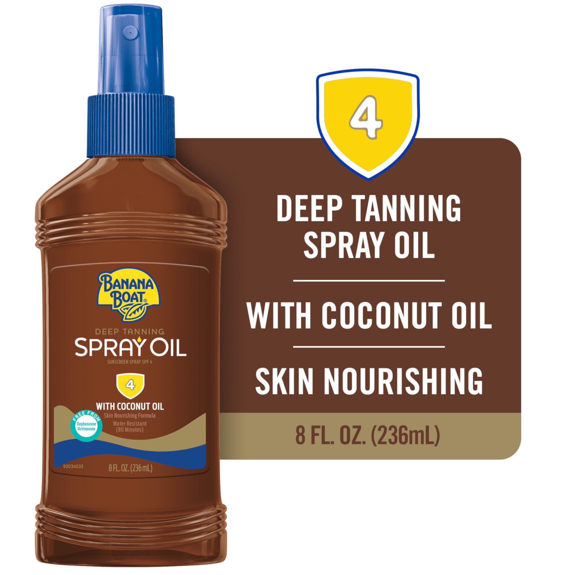 Banana Boat Tanning Oil Spray, SPF 4 Sunscreen Oil, Dark Tanning Sunscreen Spray, 8 fl oz BANANA BOAT