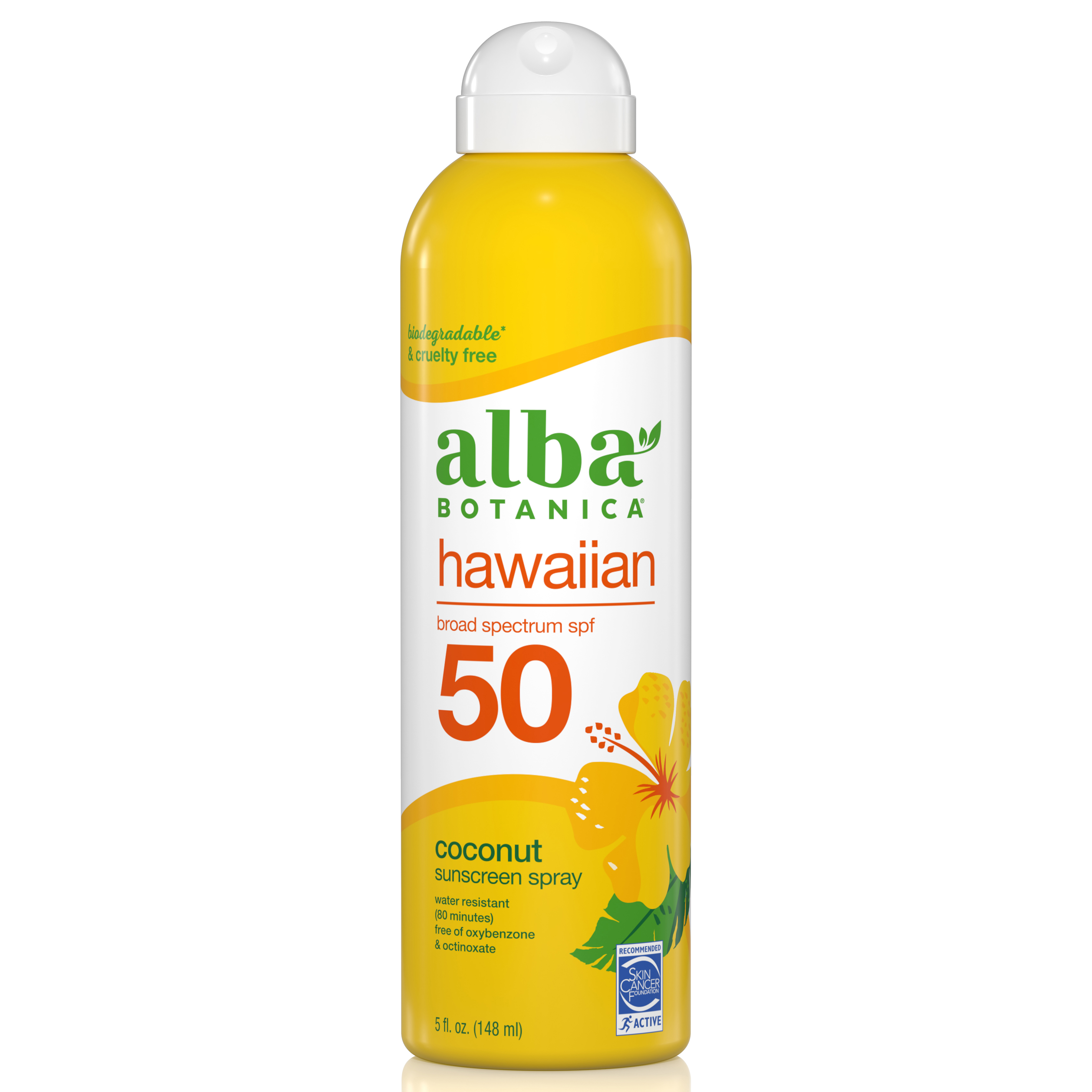 Alba Botanica Hawaiian Sunscreen Spray SPF 50, Coconut, 5 fl oz Alba Botanica