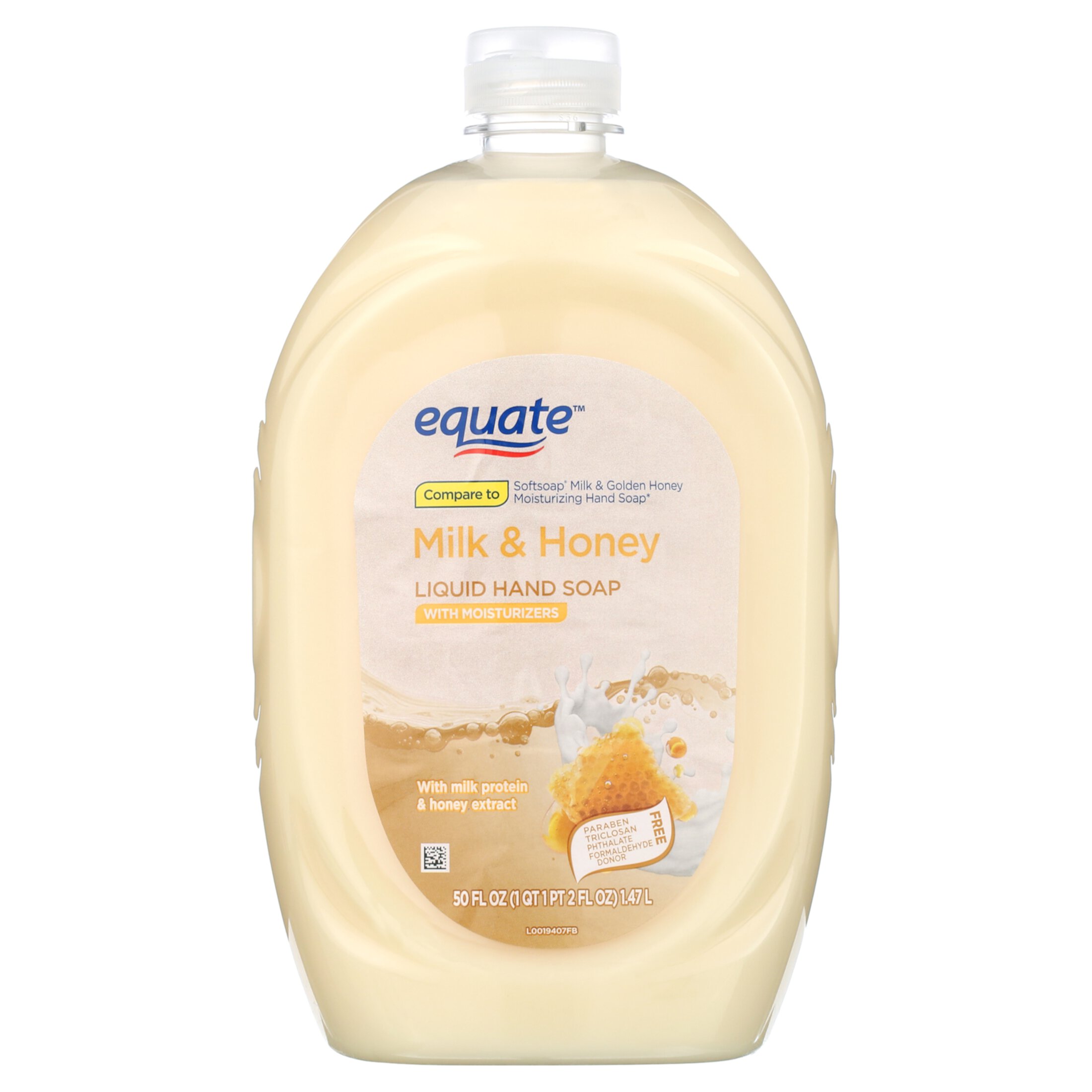 Equate Milk and Honey Liquid Hand Soap, 50 oz Equate