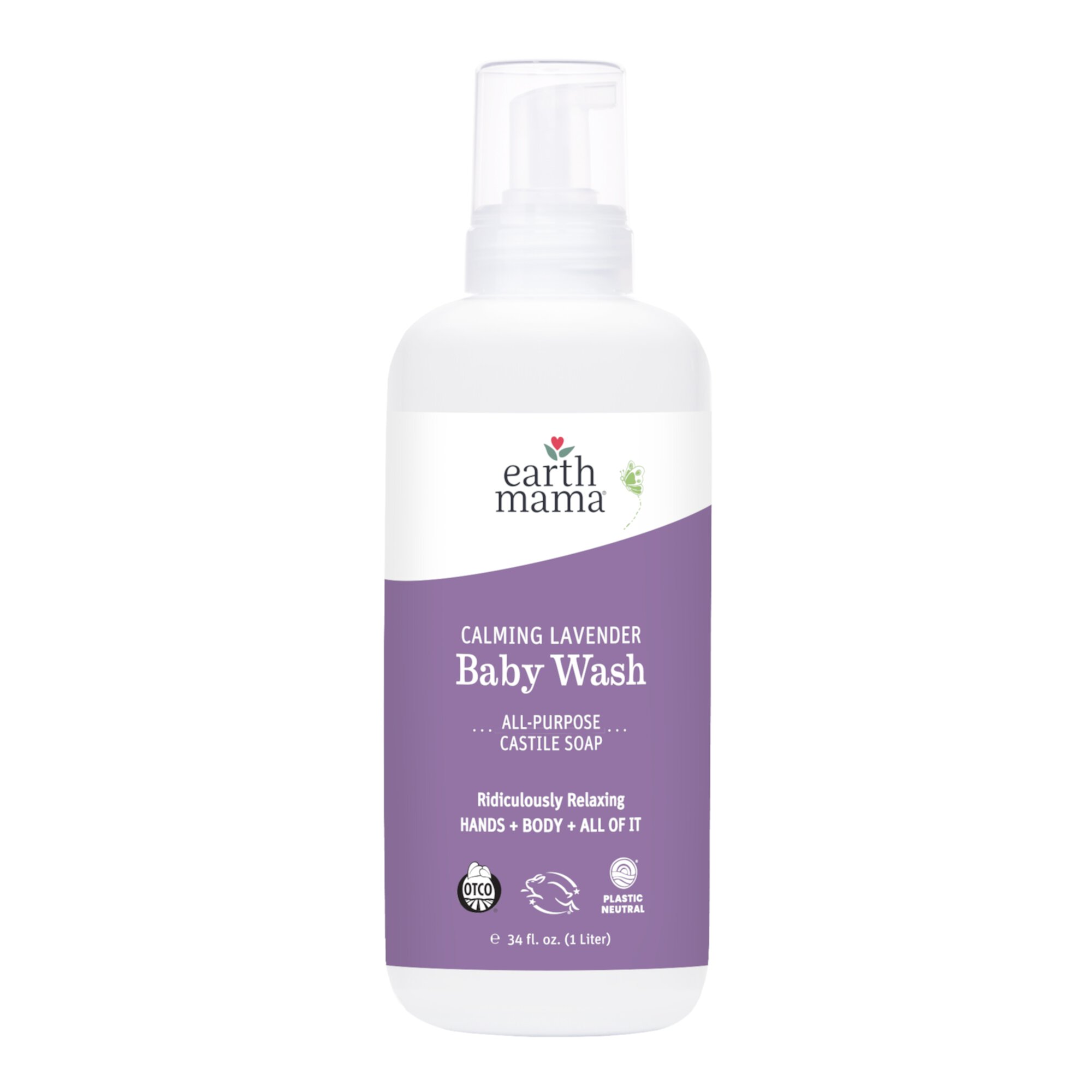 Earth Mama Organics Calming Lavender Baby Wash for Sensitive Skin, Infant & Child, 34 fl oz. (1L) Visit the Earth Mama Store