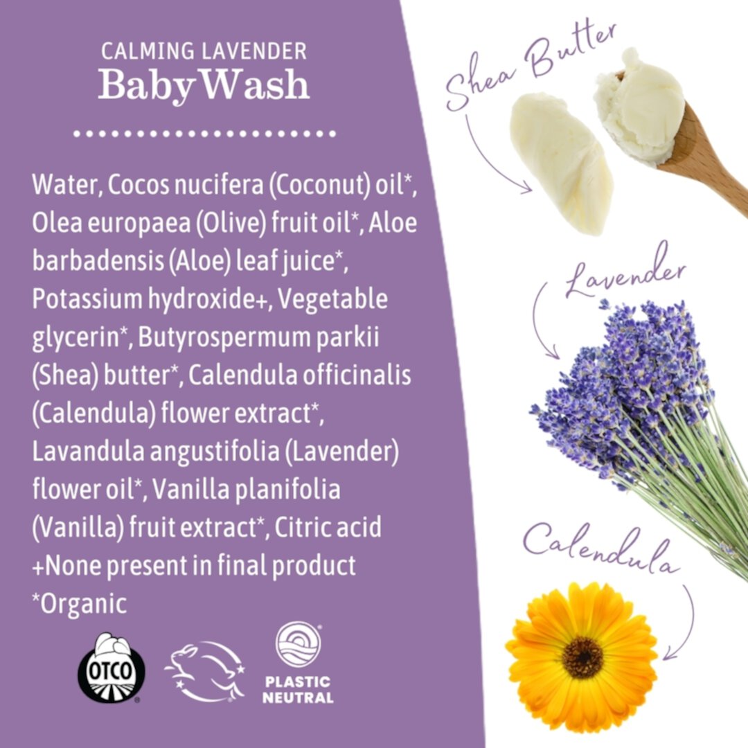 Earth Mama Organics Calming Lavender Baby Wash & Shampoo, Sensitive Skin, Infant & Child, 5.3 fl oz Earth Mama