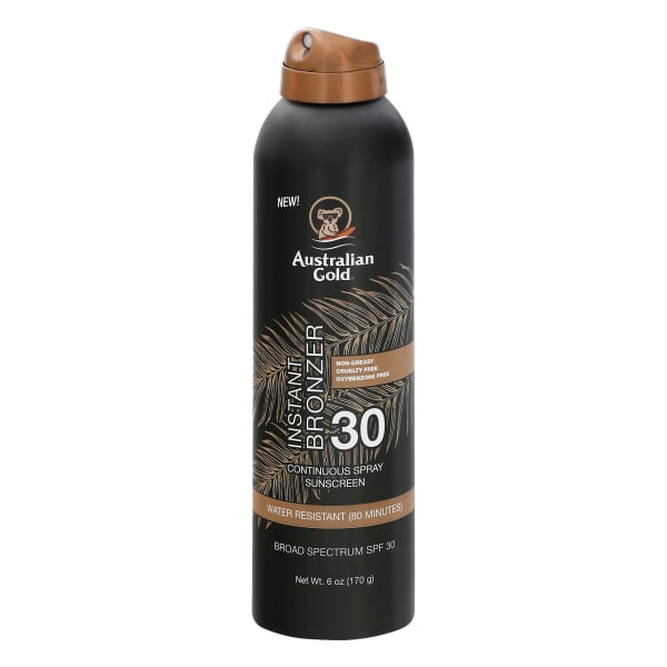 Australian Gold Continuous Spray Sunscreen with Instant Bronzer, SPF 30 Australian Gold