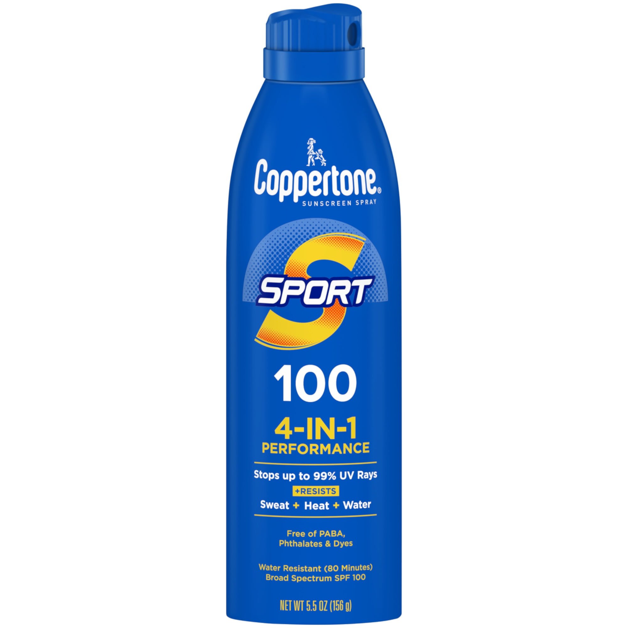 Coppertone Sport Sunscreen Spray, SPF 100 Spray Sunscreen, 5.5 Oz Coppertone