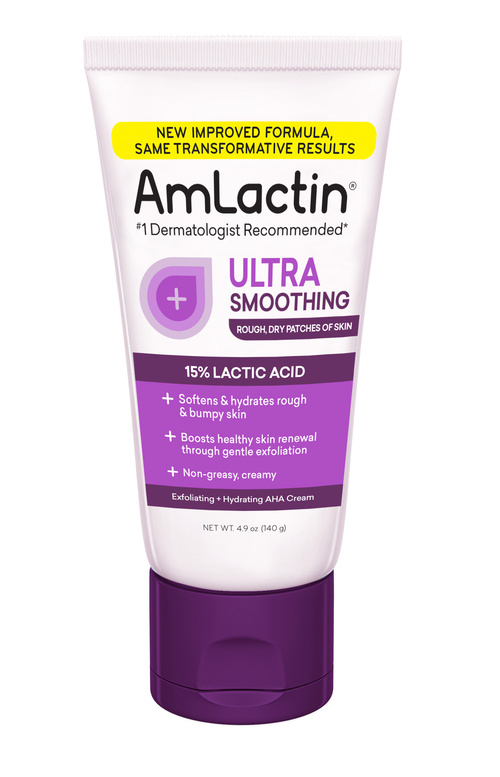 AmLactin Ultra Smoothing Intensely Hydrating and Moisturizing Cream for Body, Exfoliating, 4.9 oz Amlactin