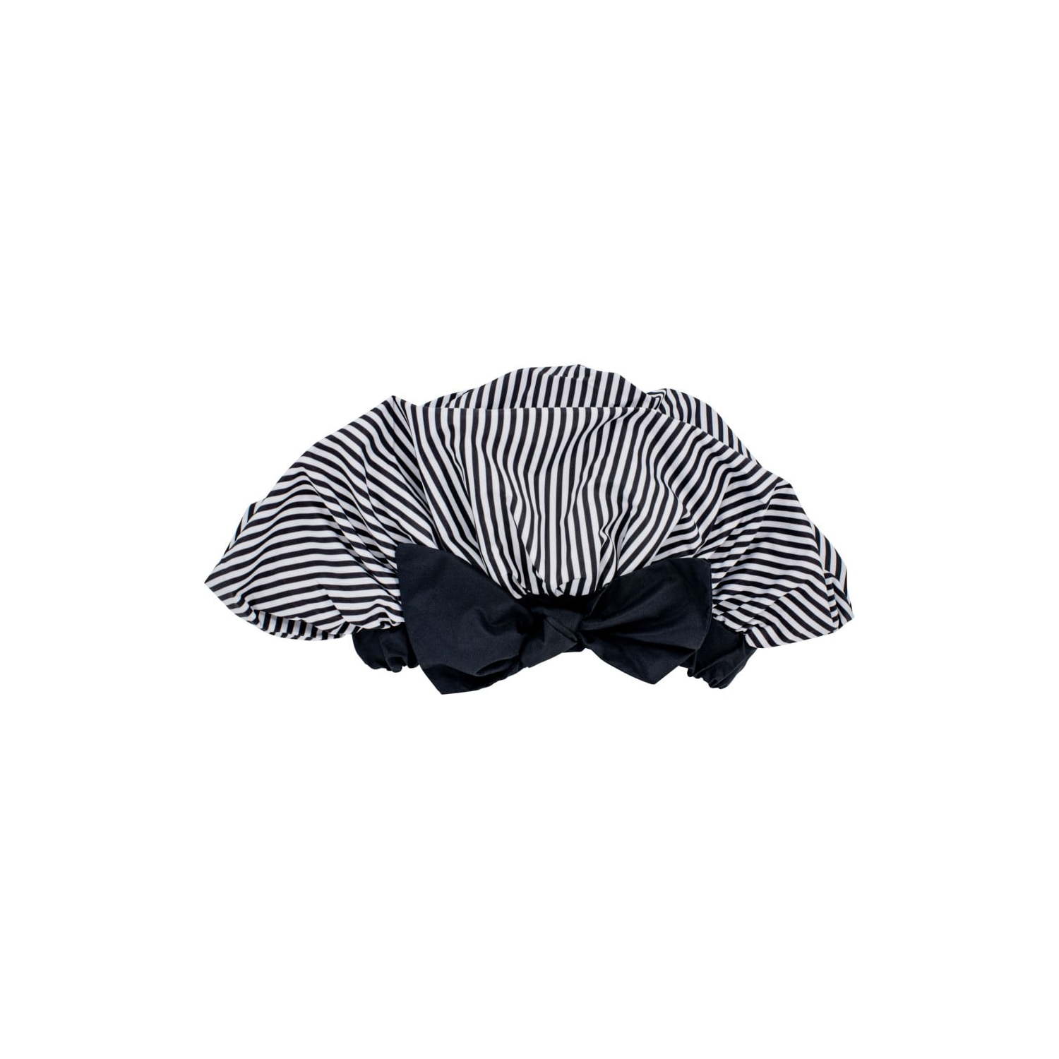 Conair Comfy & Dry Shower Cap with Bow, Black and White Stripes Conair