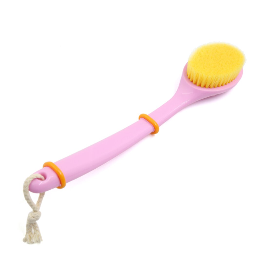 Unique Bargains 13.4" Soft Bristle Long Handle Bathroom Bath Brush, Pink Unique Bargains