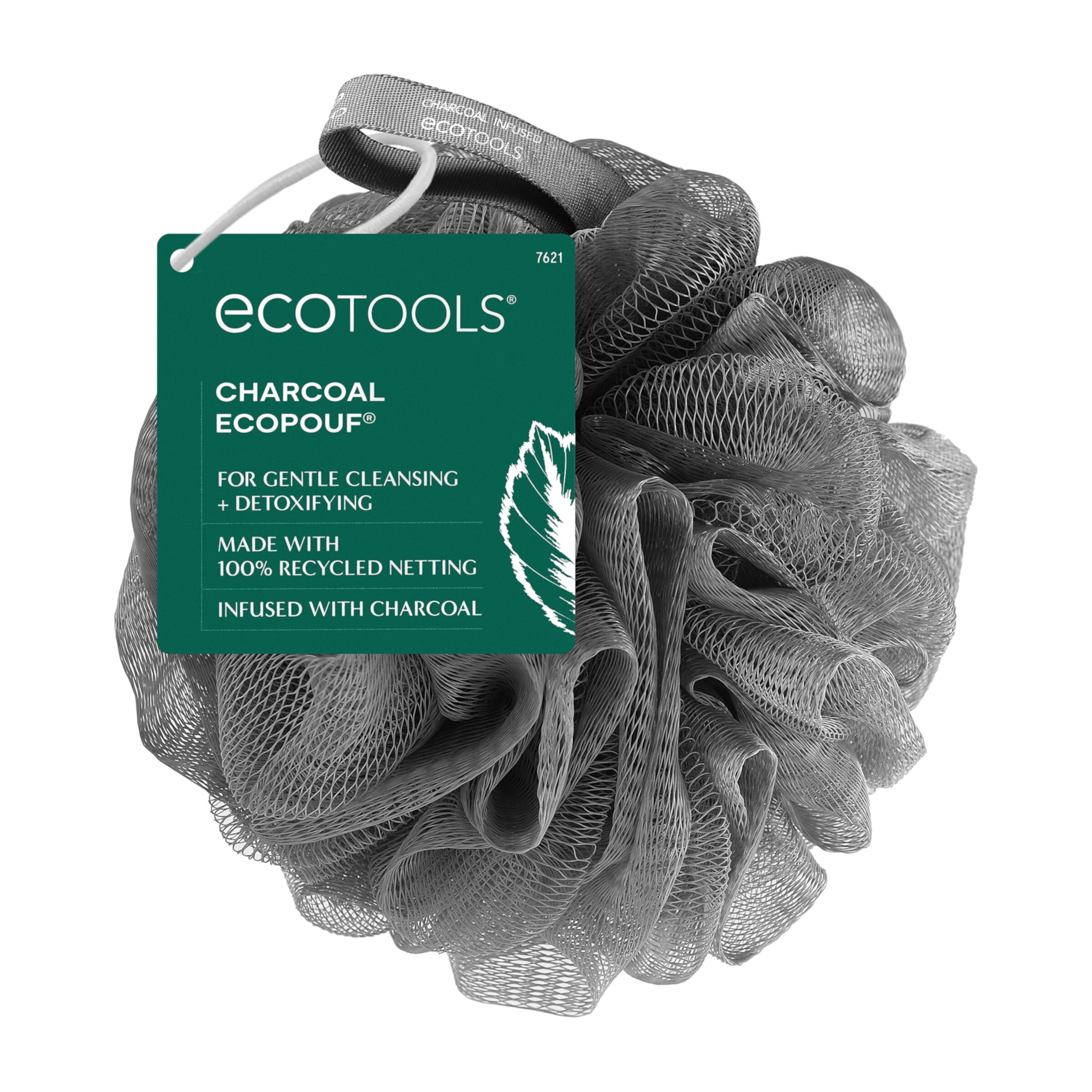 EcoTools Charcoal Bath Sponge, Black Loofah for Body Cleansing & Exfoliating, for Adults, 1 Count EcoTools