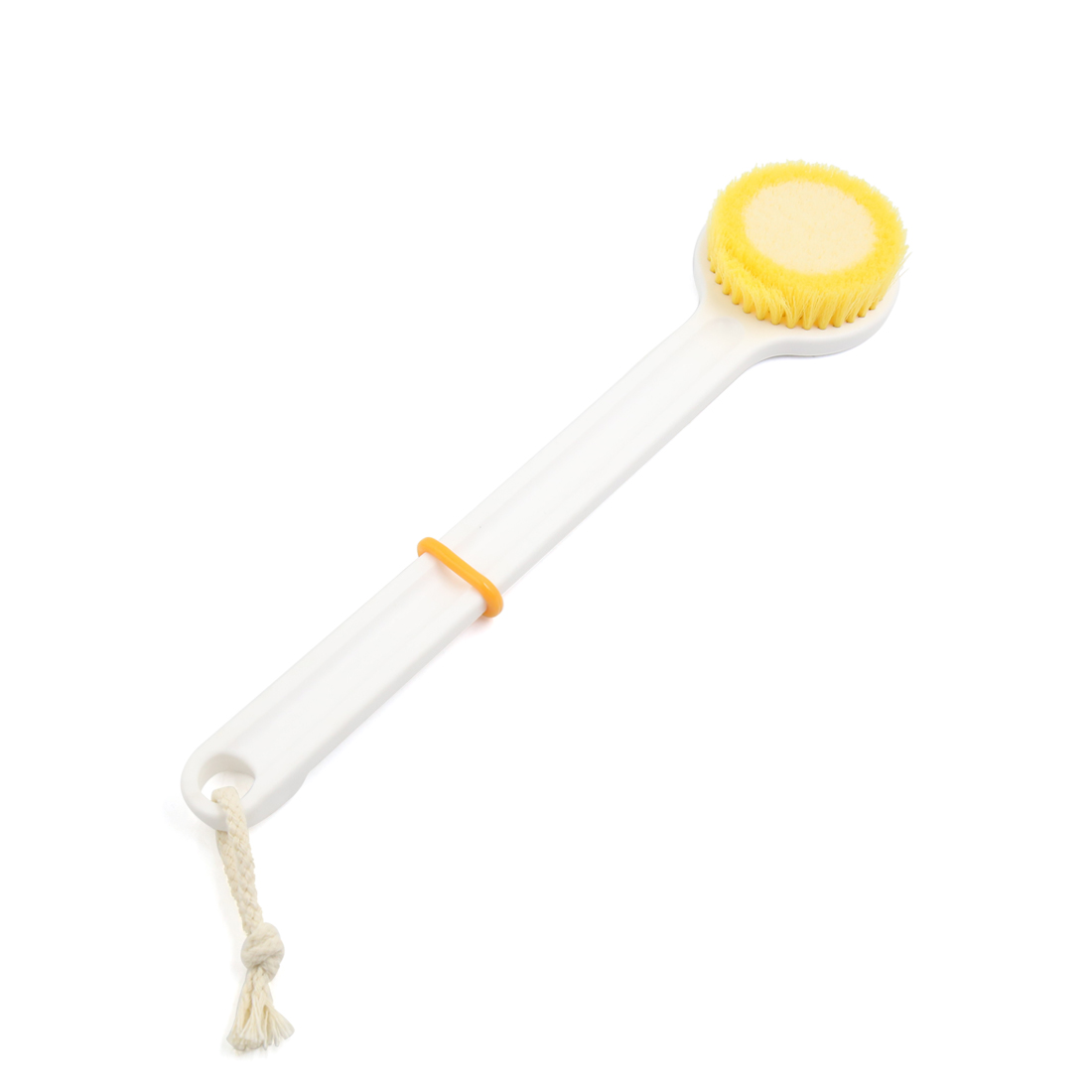 14.2" White Back Body Extra Long Handle Bath Brush for Shower Cleaning Unique Bargains