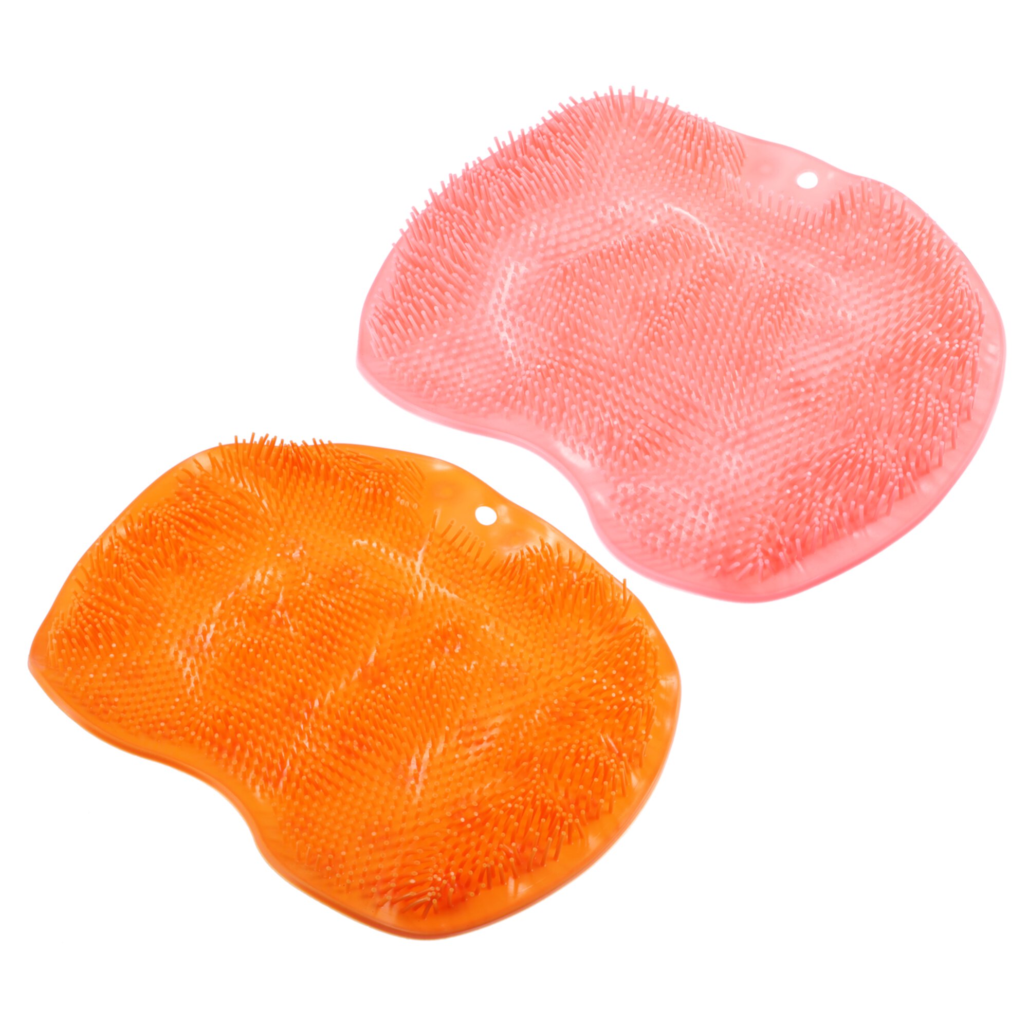 Unique Bargains 2 Pcs Bath Brushes Massage Pad Scrubber with Non-Slip Suction Cups TPR Unique Bargains