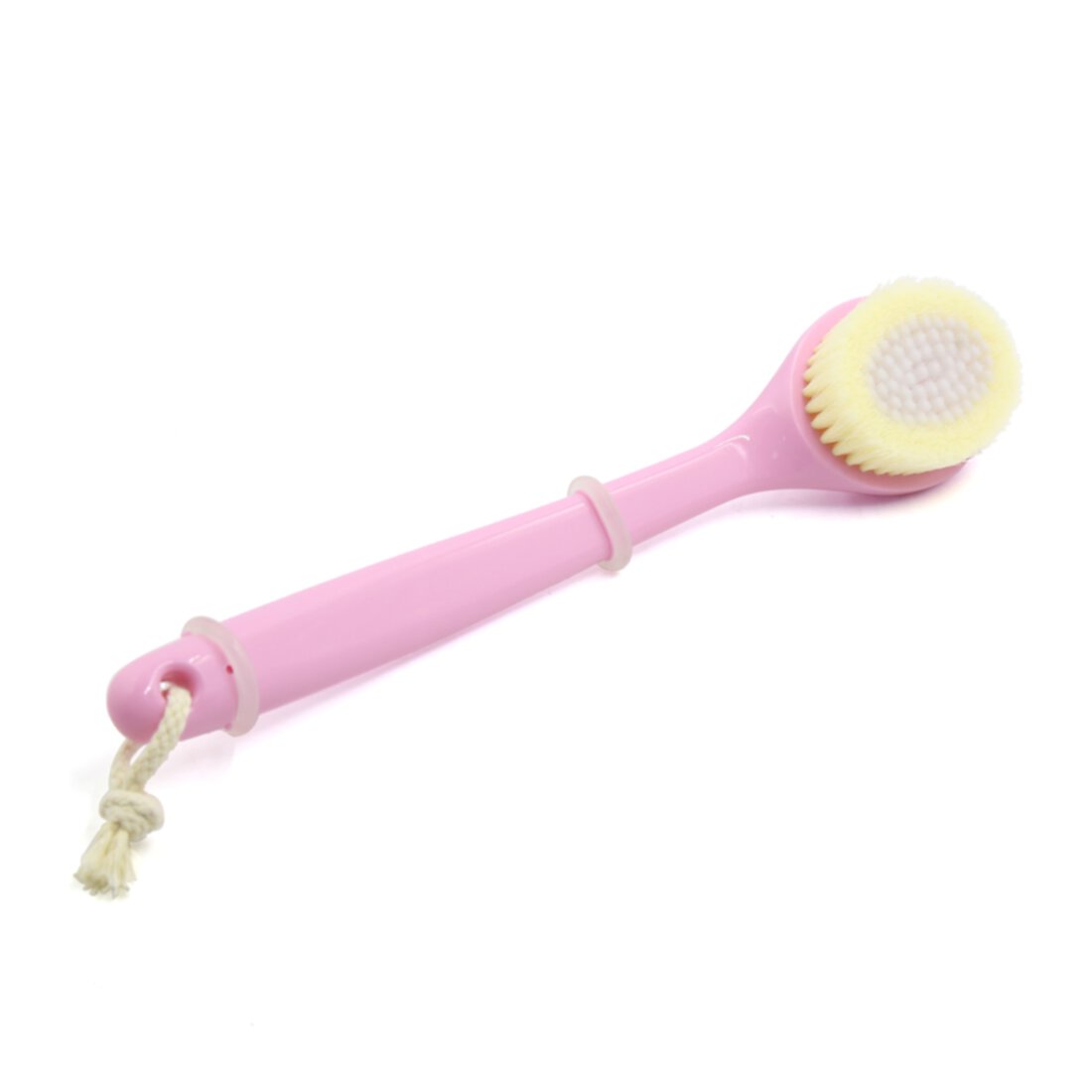 13.4" Soft Bristle Long Handle Bath Shower Body Brush Srubber, Pink Unique Bargains