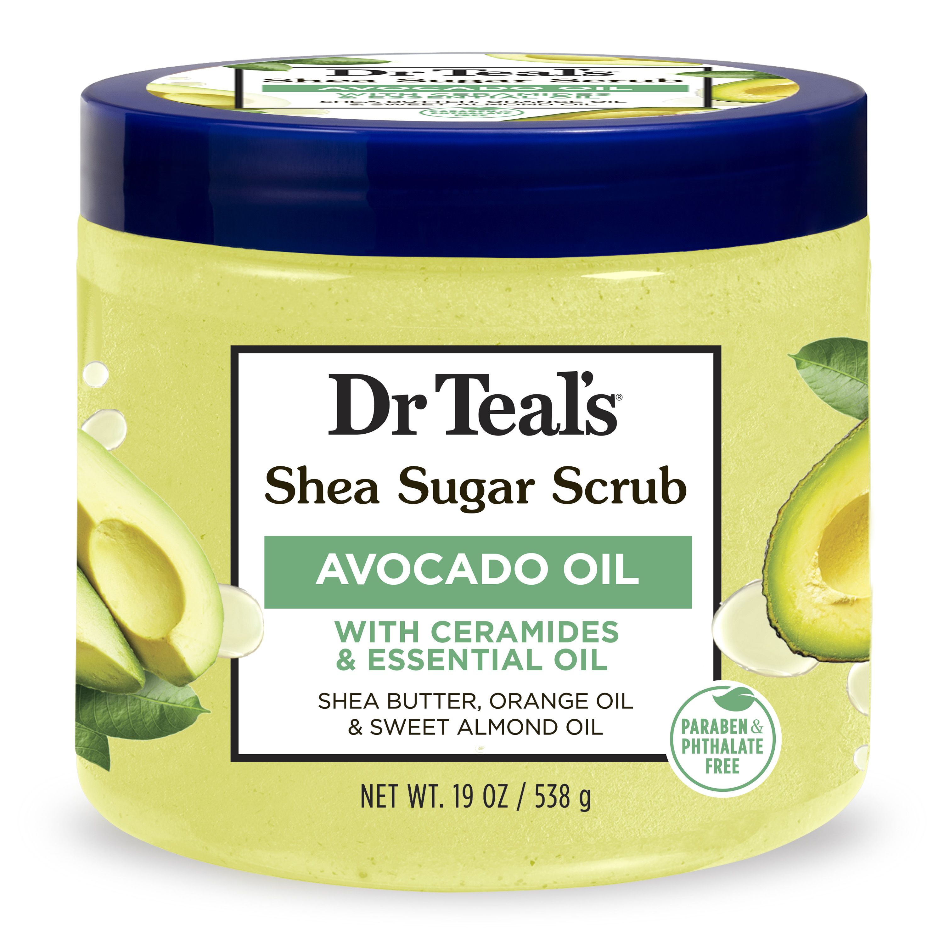 Dr Teal's Shea Sugar Body Scrub with Avocado Oil and Ceramides, 19 oz Dr Teal's