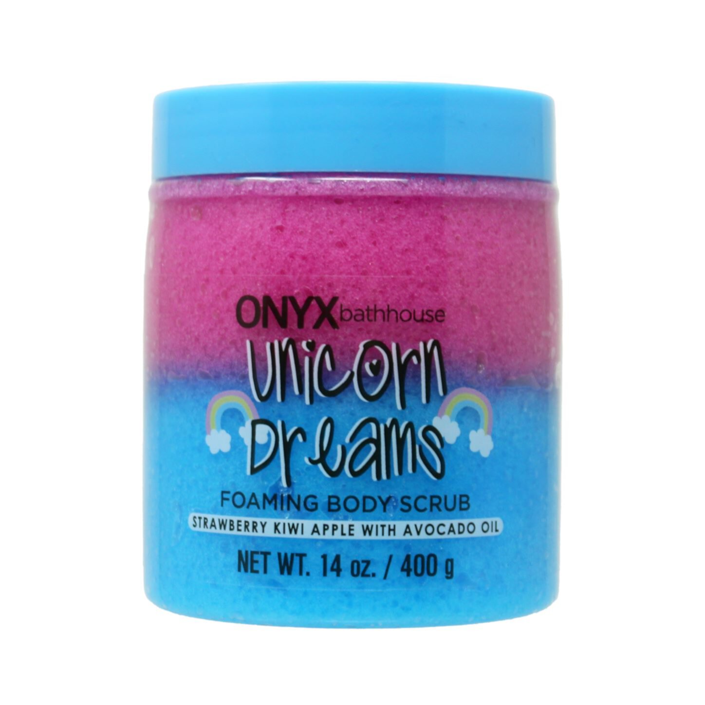 Onyx Brands Bathhouse Unicorn Dreams Foaming Body Scrub, Strawberry, Kiwi, and Apple Scent, 14 oz Onyx Professional