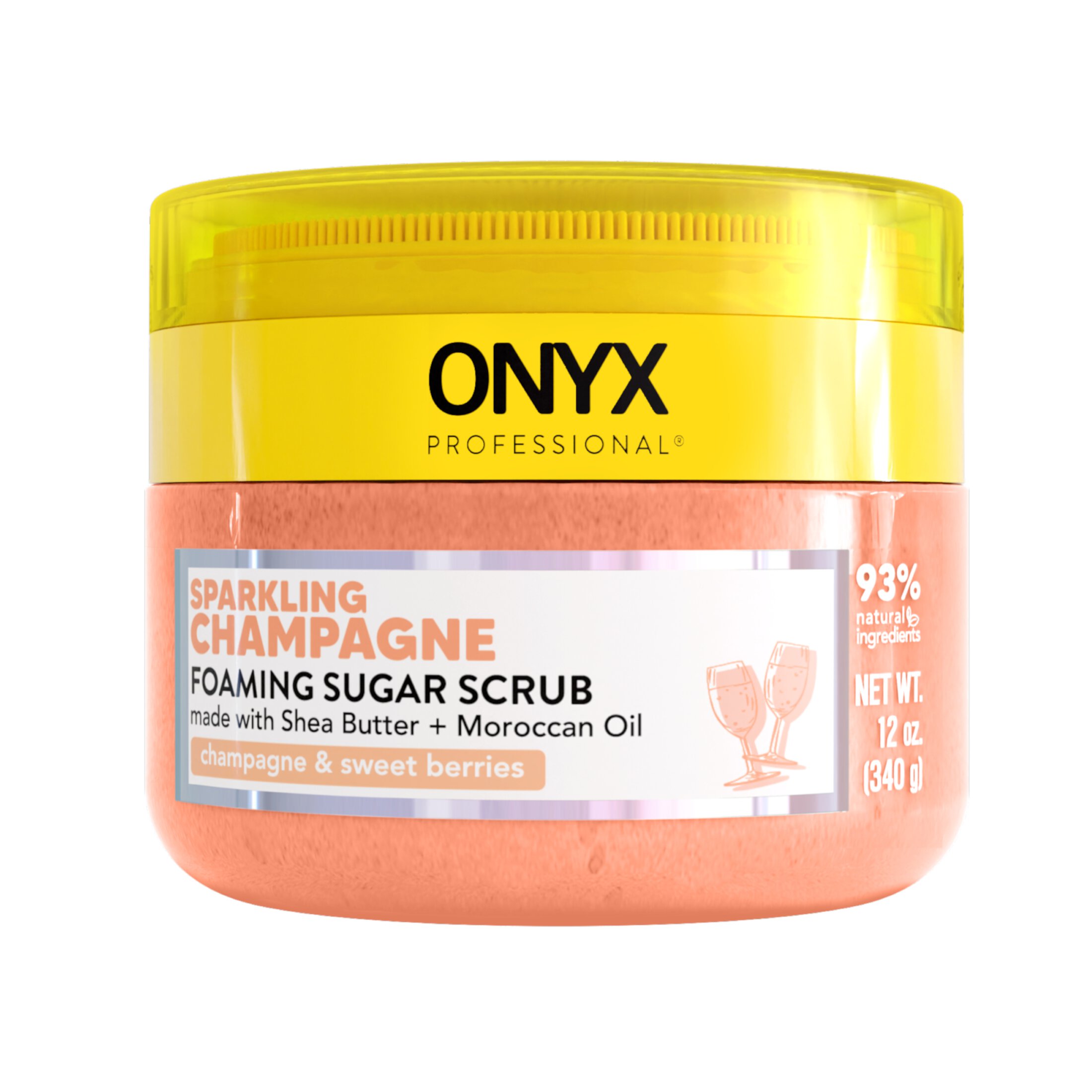 ONYX Professional Foaming Sugar Body Scrub, Limited Edition Sparkling Champagne Onyx Professional