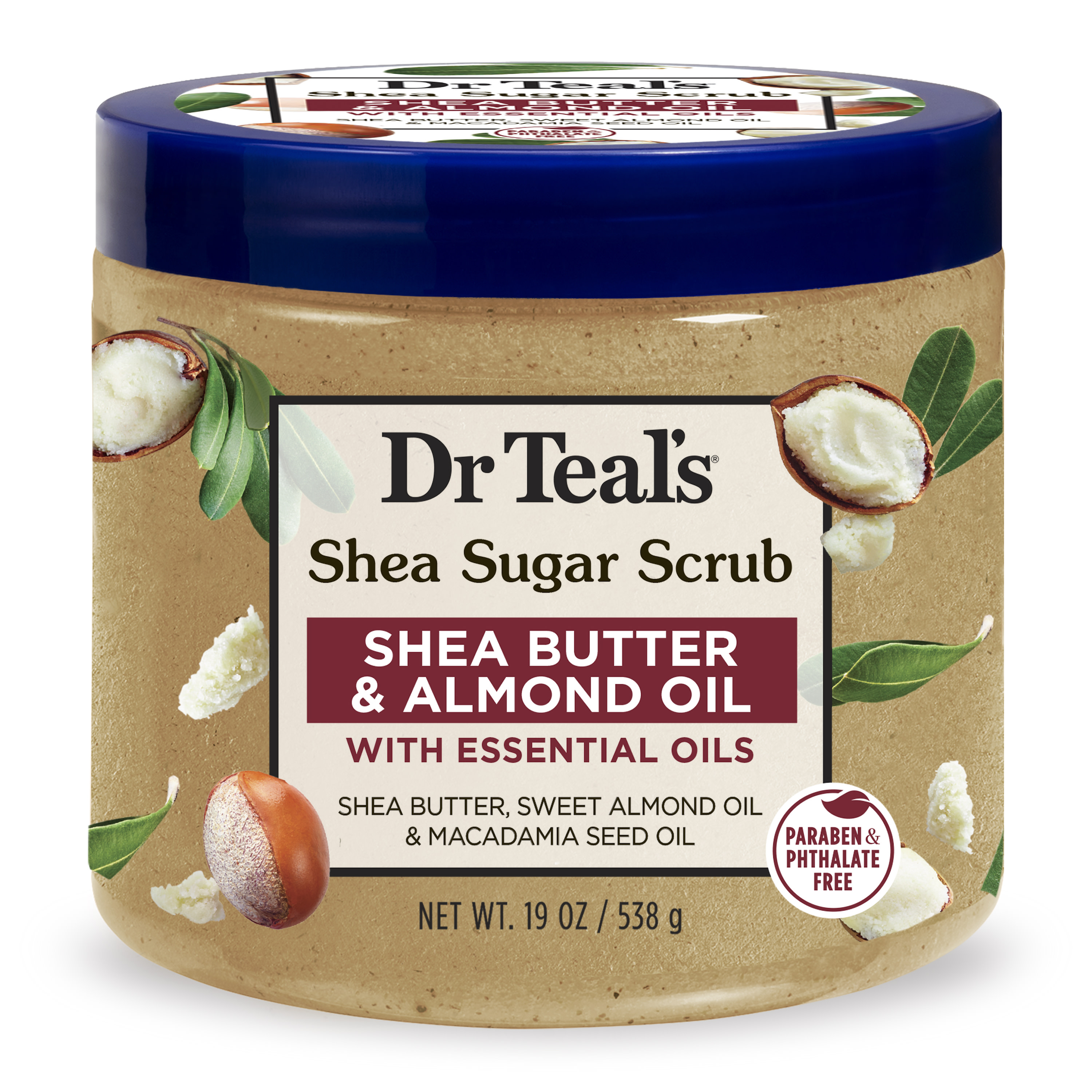 Dr Teal's Shea Sugar Body Scrub with Shea Butter, Almond Oil and Essential Oils, 19 oz Dr Teal's