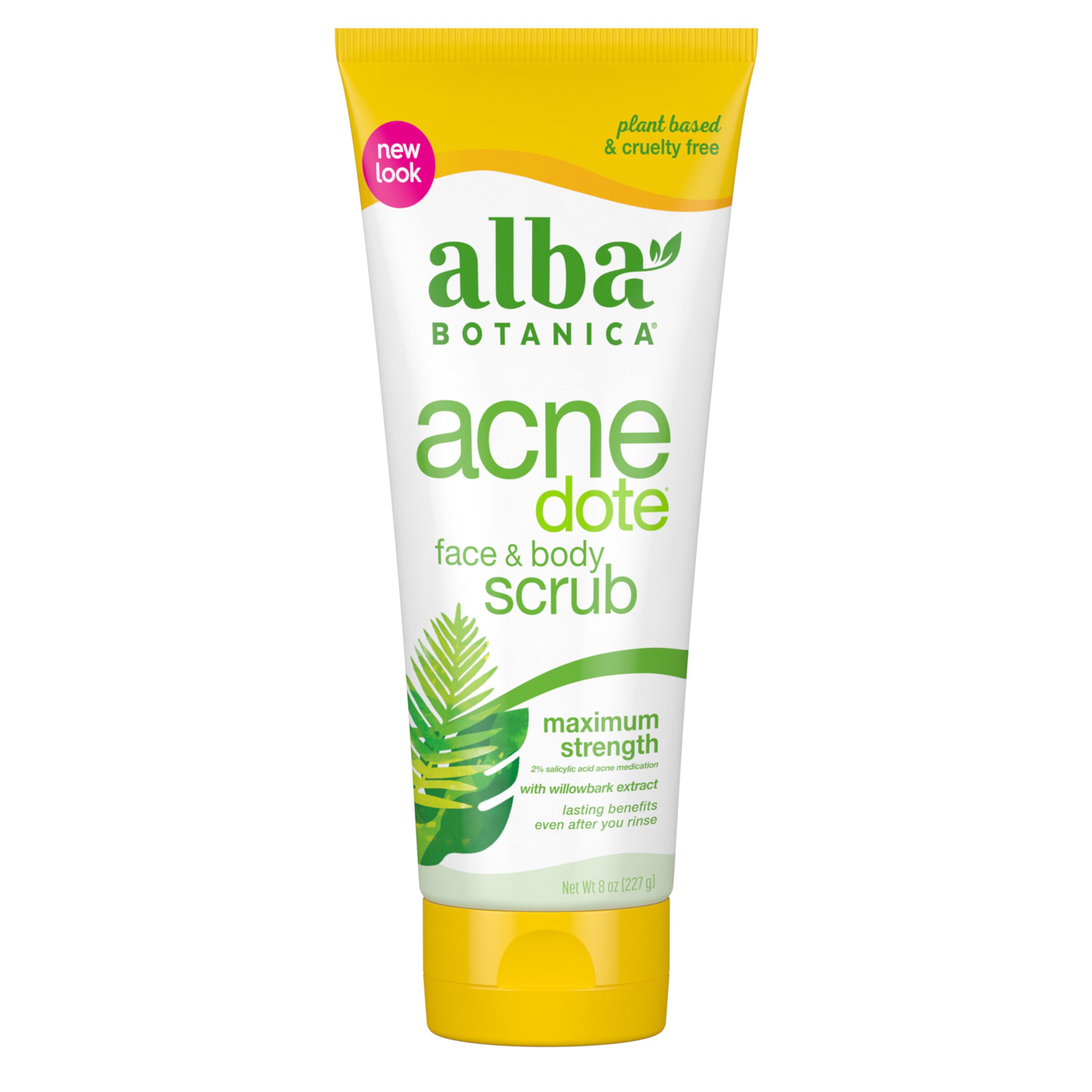 Alba Botanica Acnedote Maximum Strength Face & Body Scrub, 8 oz. Alba Botanica