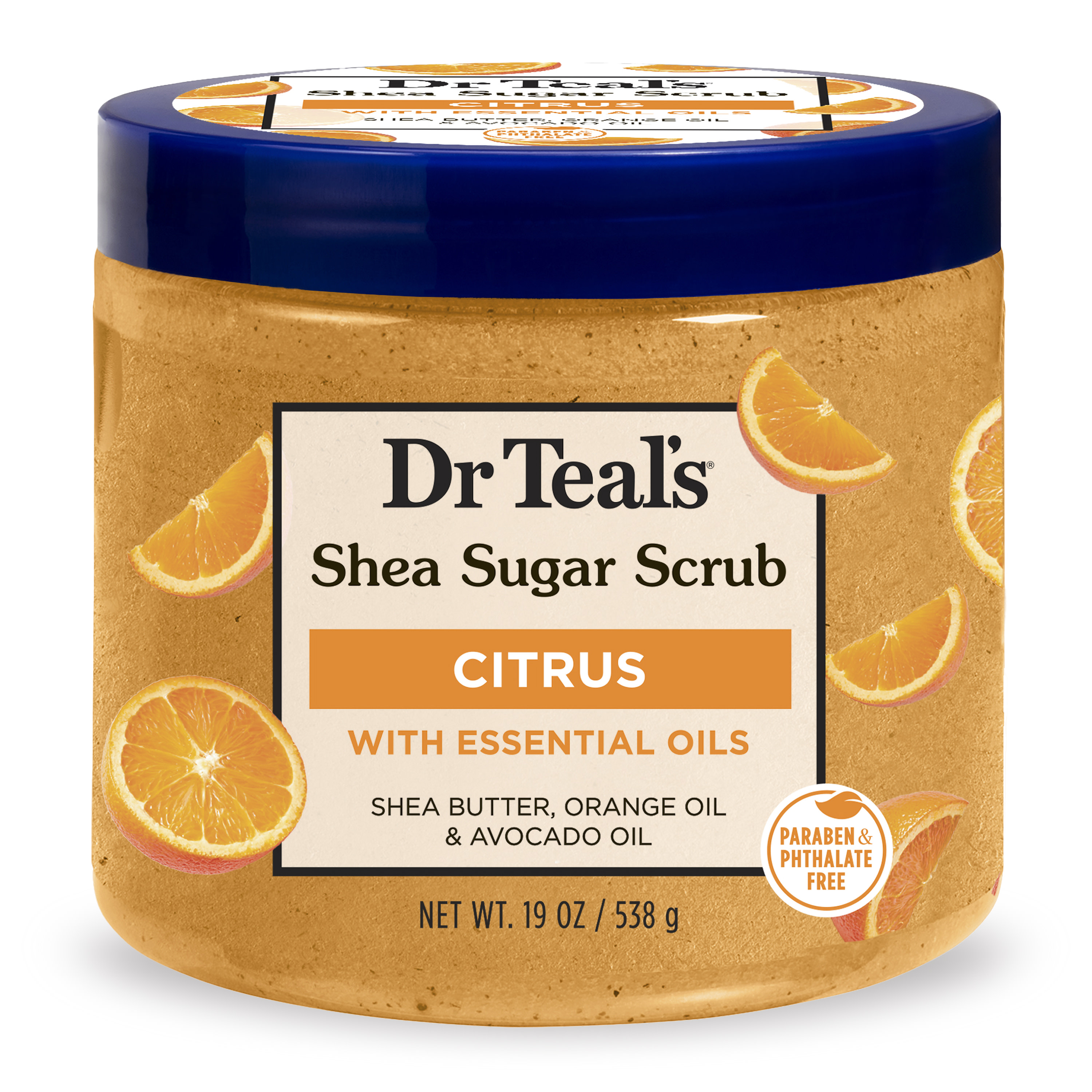 Dr Teal's Shea Sugar Body Scrub, Citrus with Essential Oils & Vitamin C, 19 oz Dr Teal's