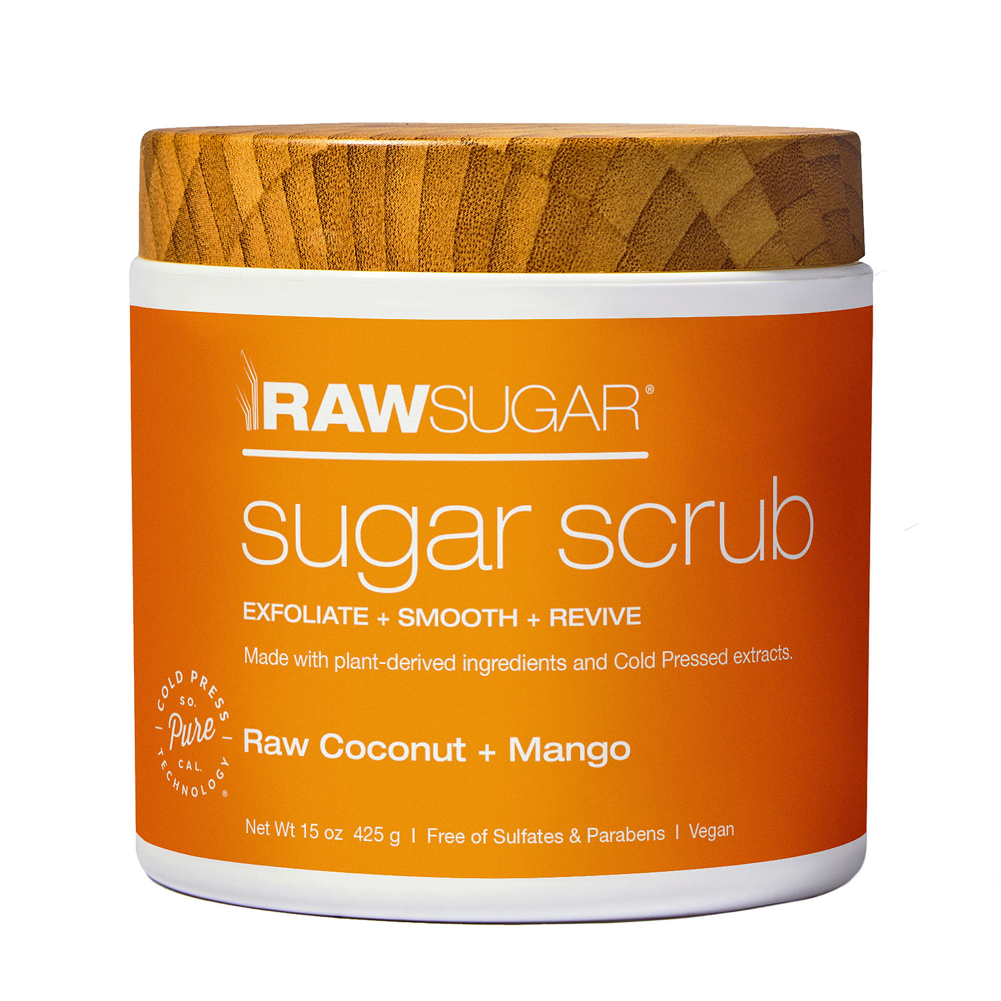 Raw Sugar Exfoliating Sugar Scrub, Raw Coconut and Mango, 15 oz RAW SUGAR