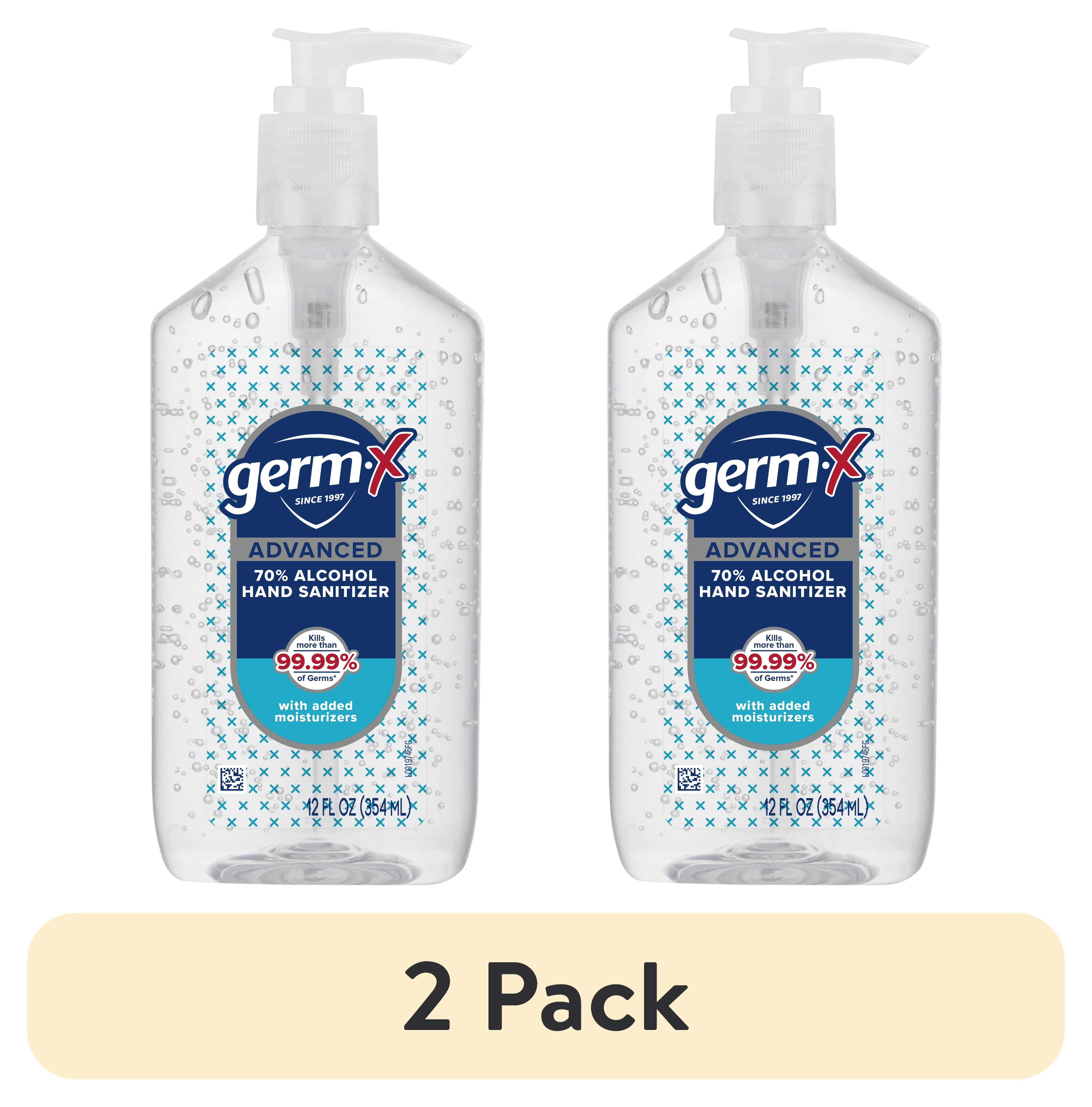 (2 pack) Germ-X® Advanced Hand Sanitizer with Pump, Bottle of Hand Sanitizer, Original Scent, 12 fl oz Germ-X