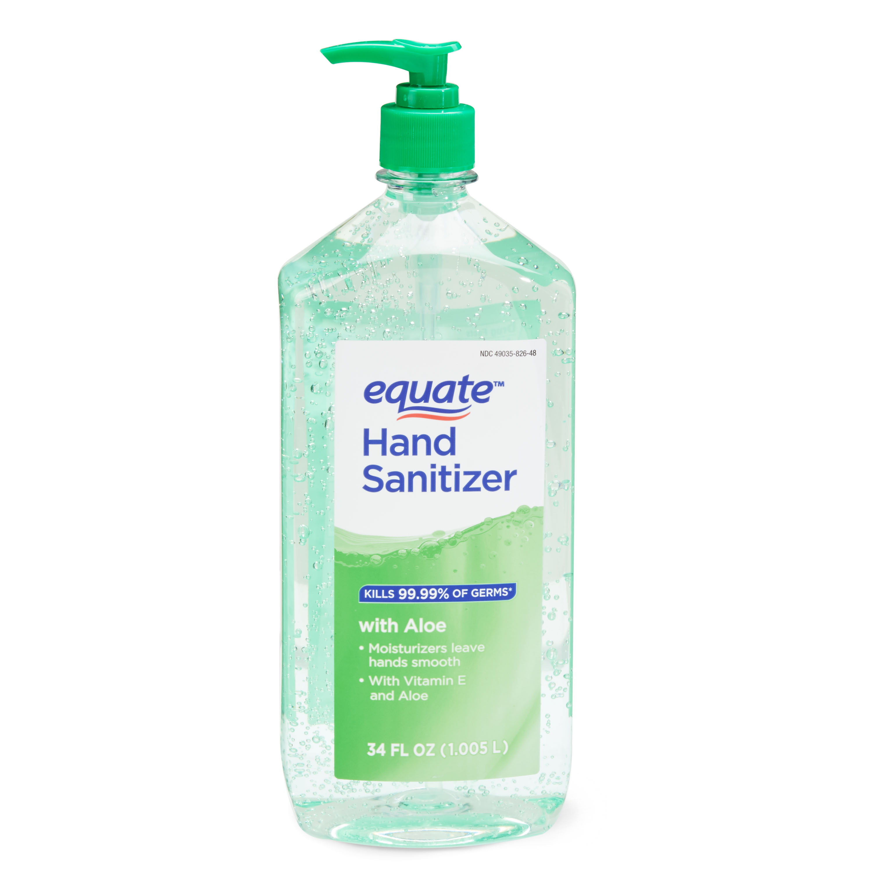 Equate Hand Sanitizer with Aloe, 34 fl oz Equate