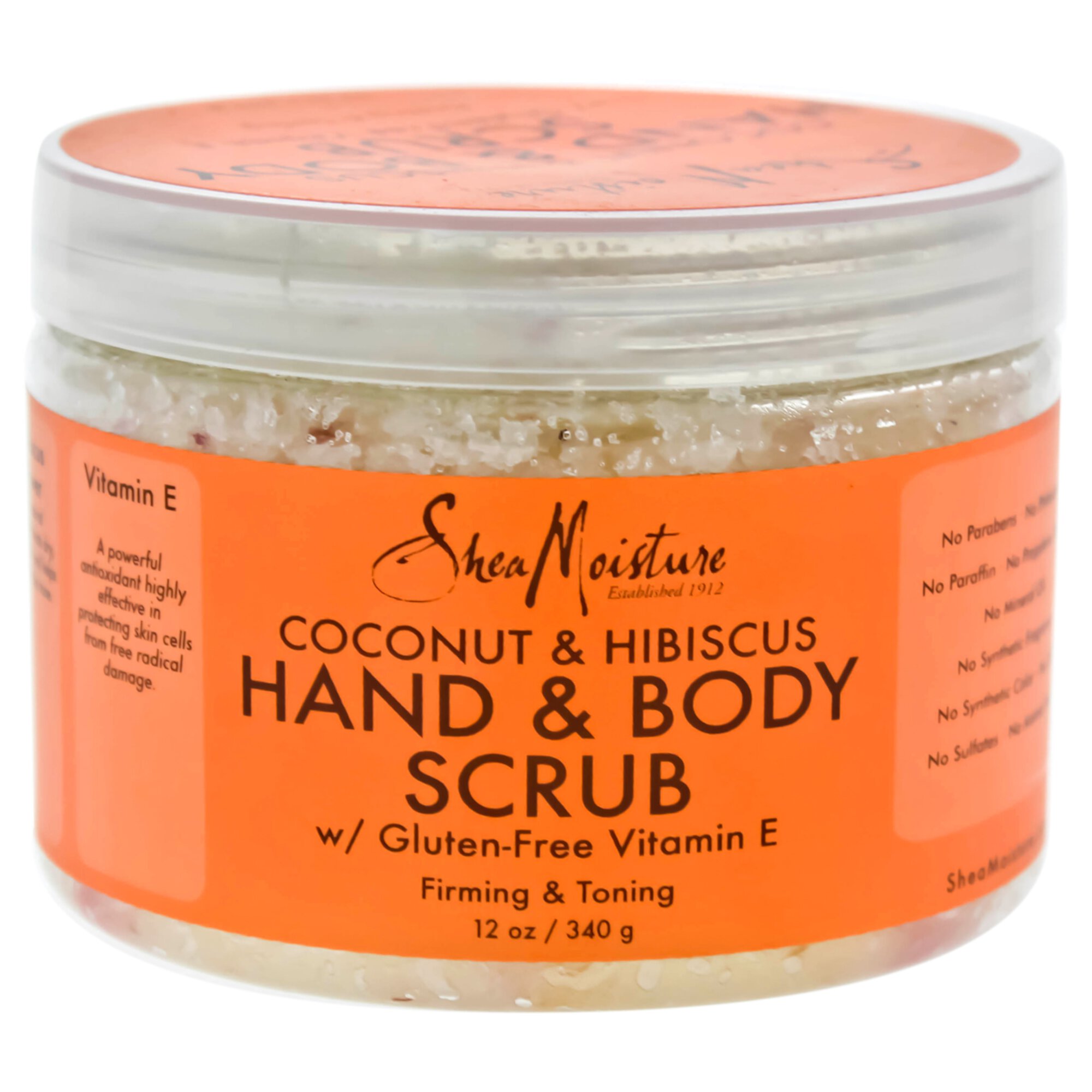 SheaMoisture Illuminating Hand and Body Scrub Coconut and Hibiscus, 12 oz SheaMoisture