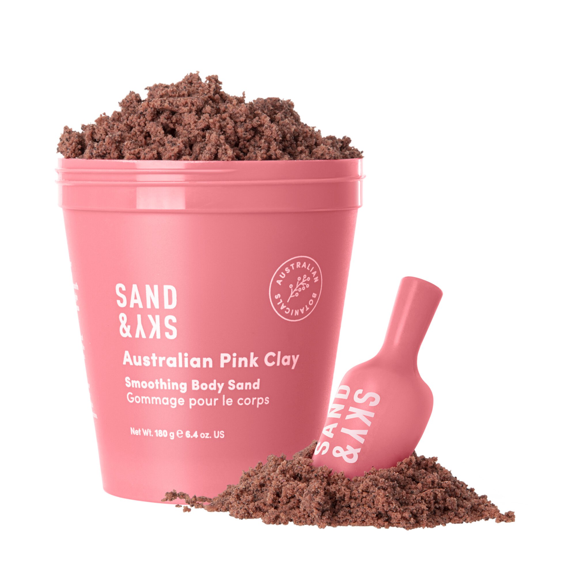 Sand & Sky Australian Pink Clay Smoothing Body Sand, 6.4 oz Sand and Sky