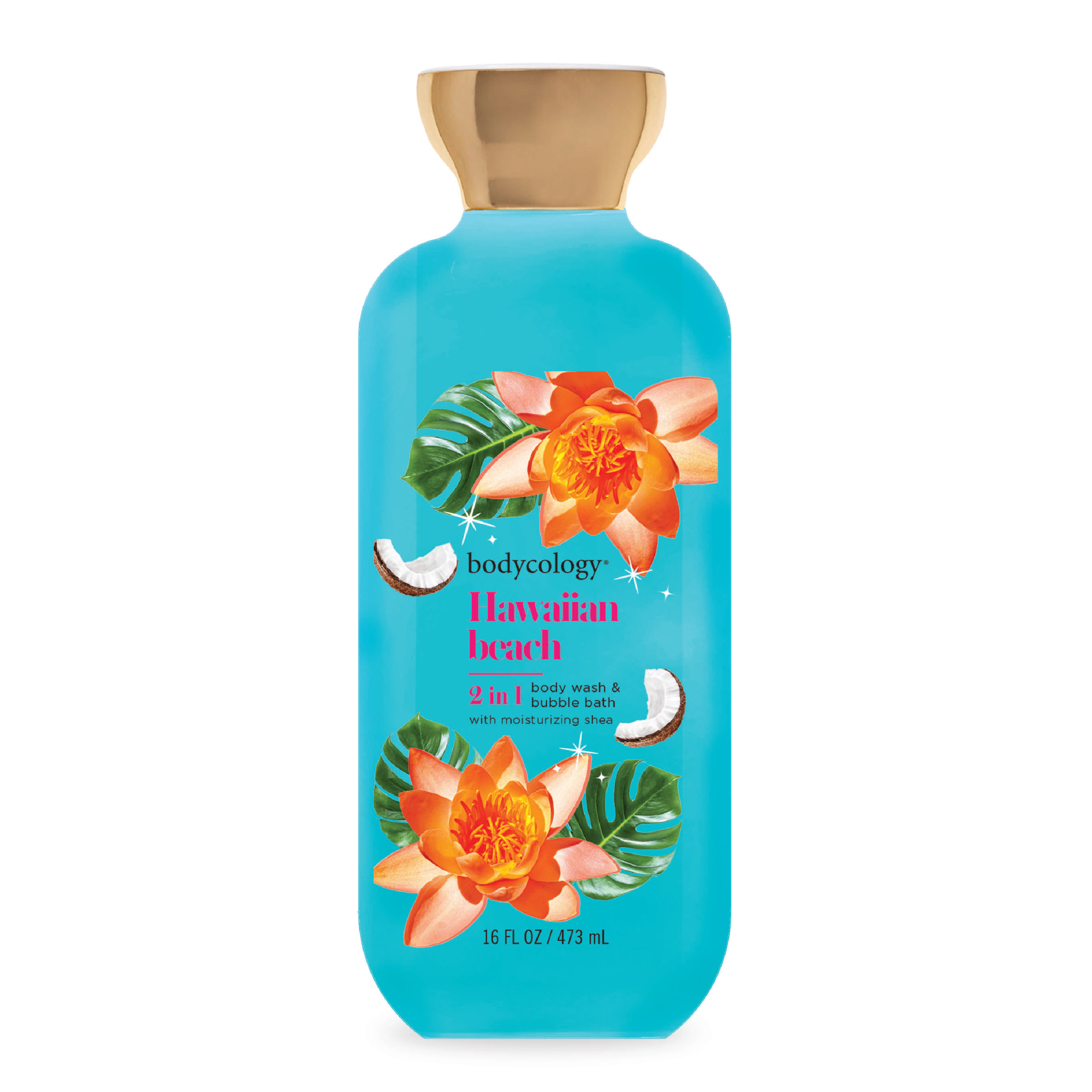 Bodycology 2 in 1 Body Wash & Bubble Bath, Hawaiian Beach,16 fl oz Bodycology