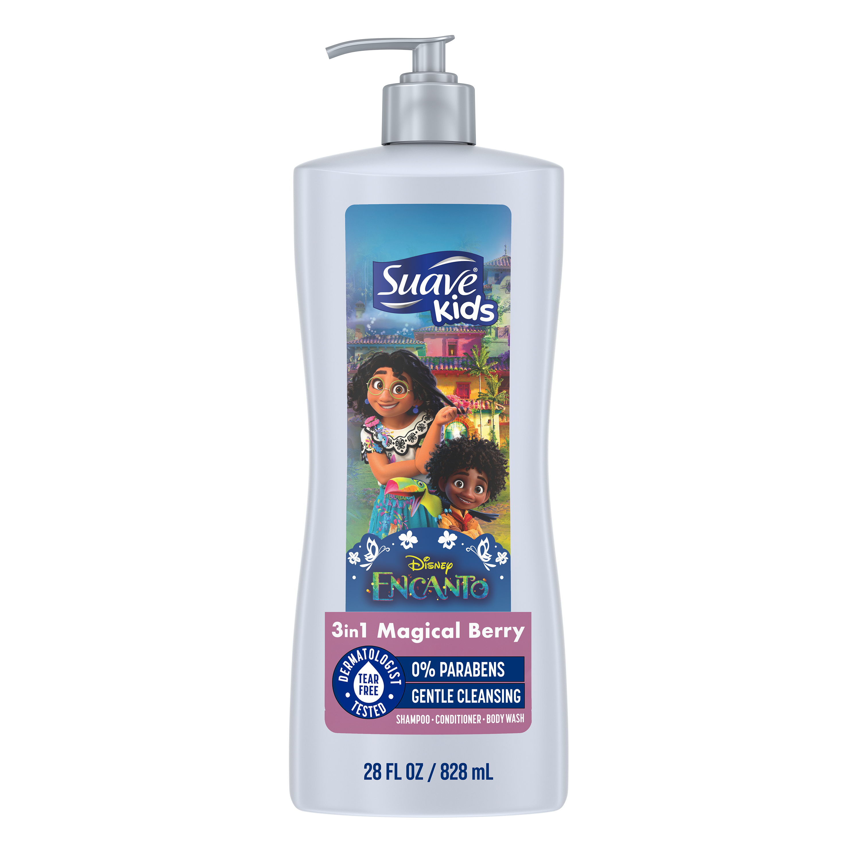 Suave Kids 3-in-1 Shampoo Conditioner & Body Wash, Encanto Magical Berry, 28 oz Suave