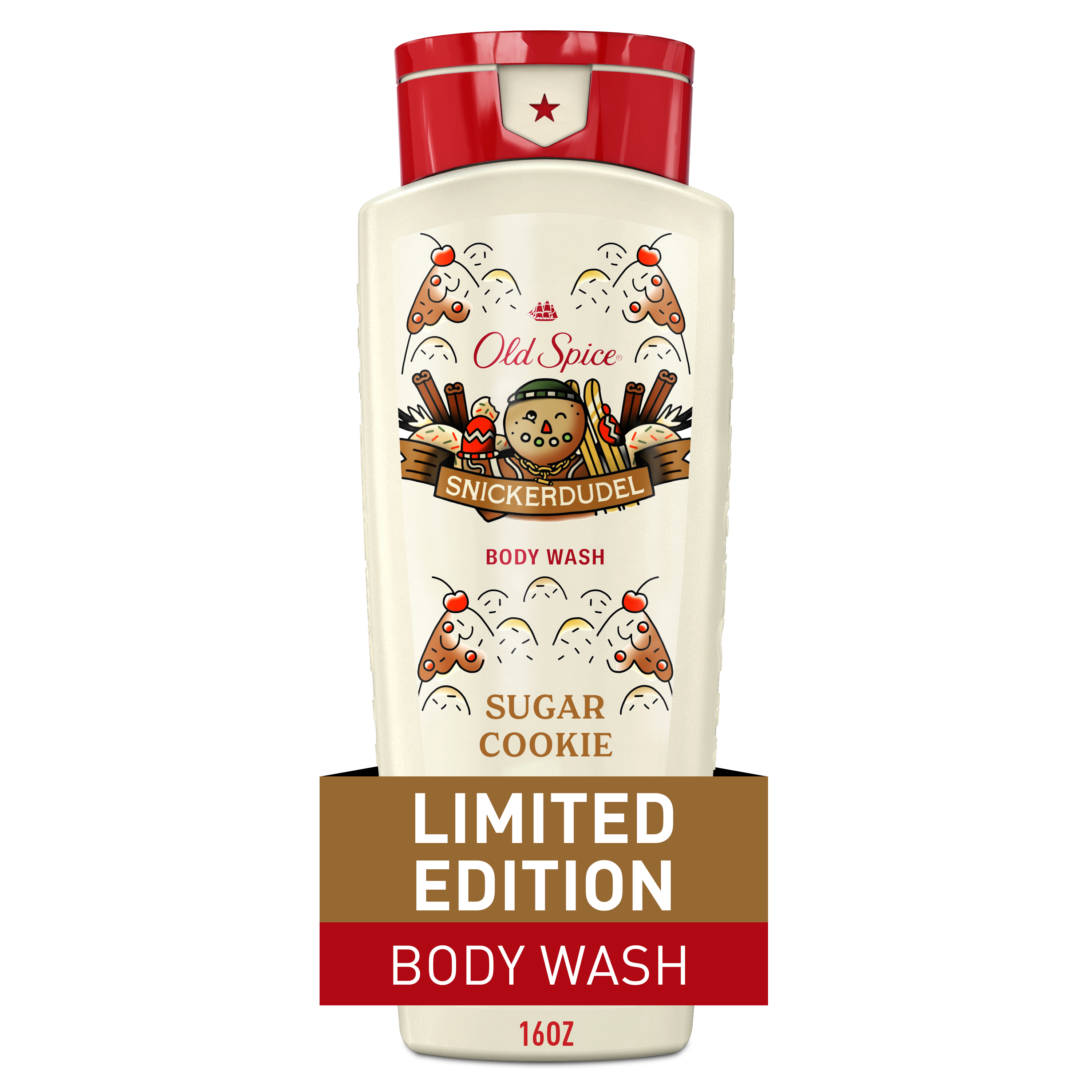 Old Spice Body Wash, Holiday Edition, Snickerdudel Sugar Cookie, 16 fl oz Old Spice