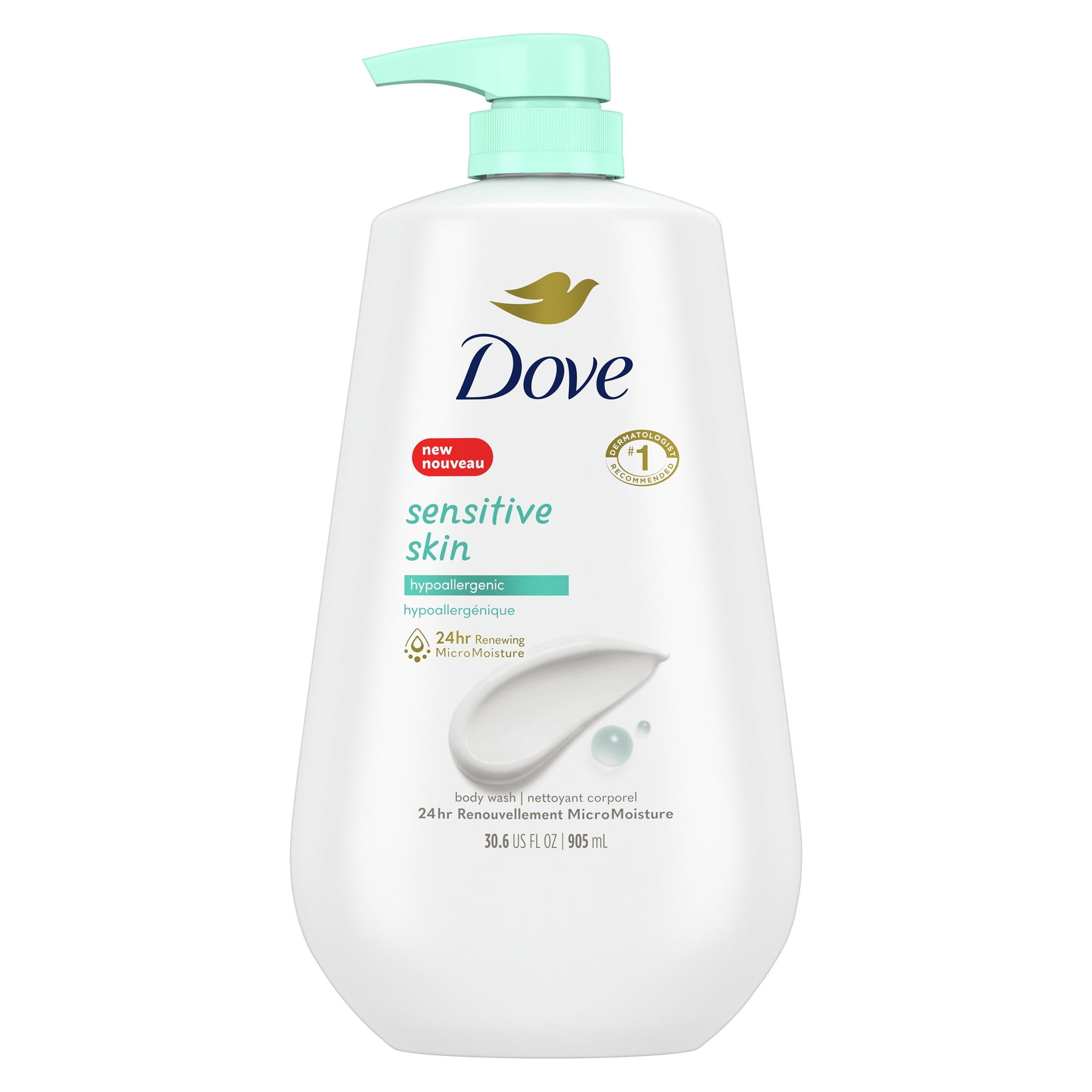 (2 pack) Dove Body Wash Pump, Sensitive Skin 34 oz Dove