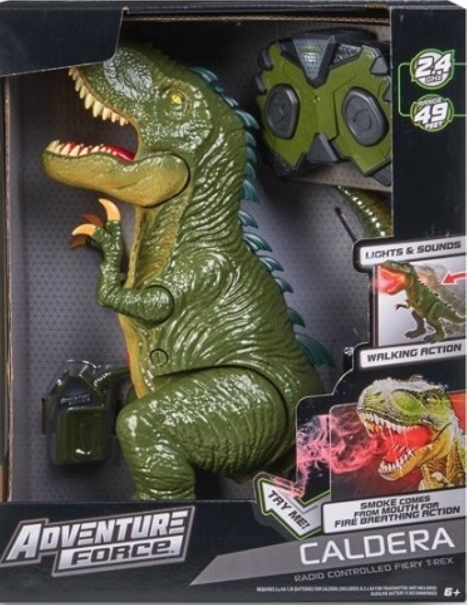 Adventure Force Caldera Radio Controlled Fiery Green T-Rex, Unisex Ages 6+ Adventure Force