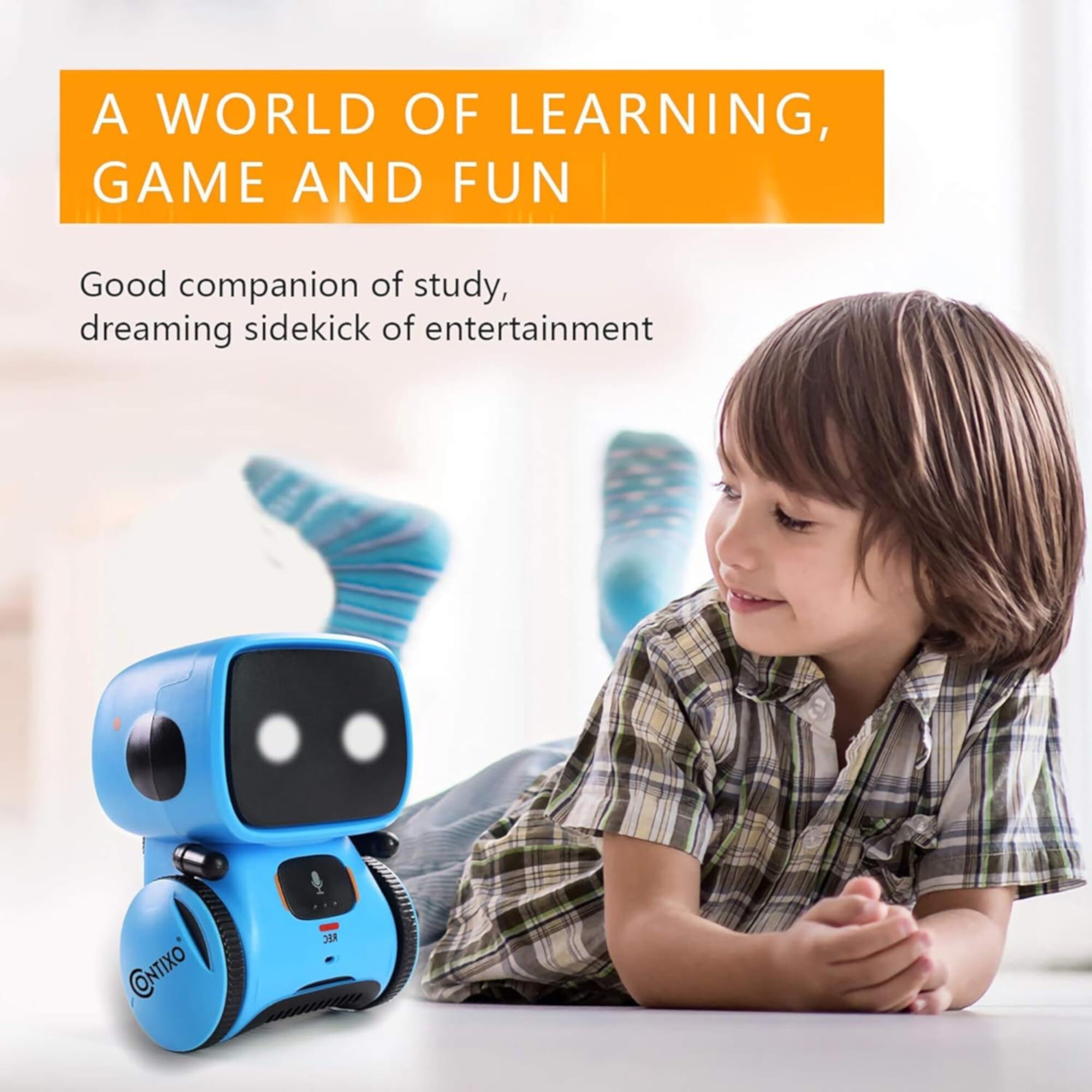 (5 pack) Contixo Interactive Smart Robot, Learning Kids Toy, Ages 3-8, Voice Activated, Touch Sensitive, Play, Talk, Dance, & Sing, Boys & Girls - Green Contixo