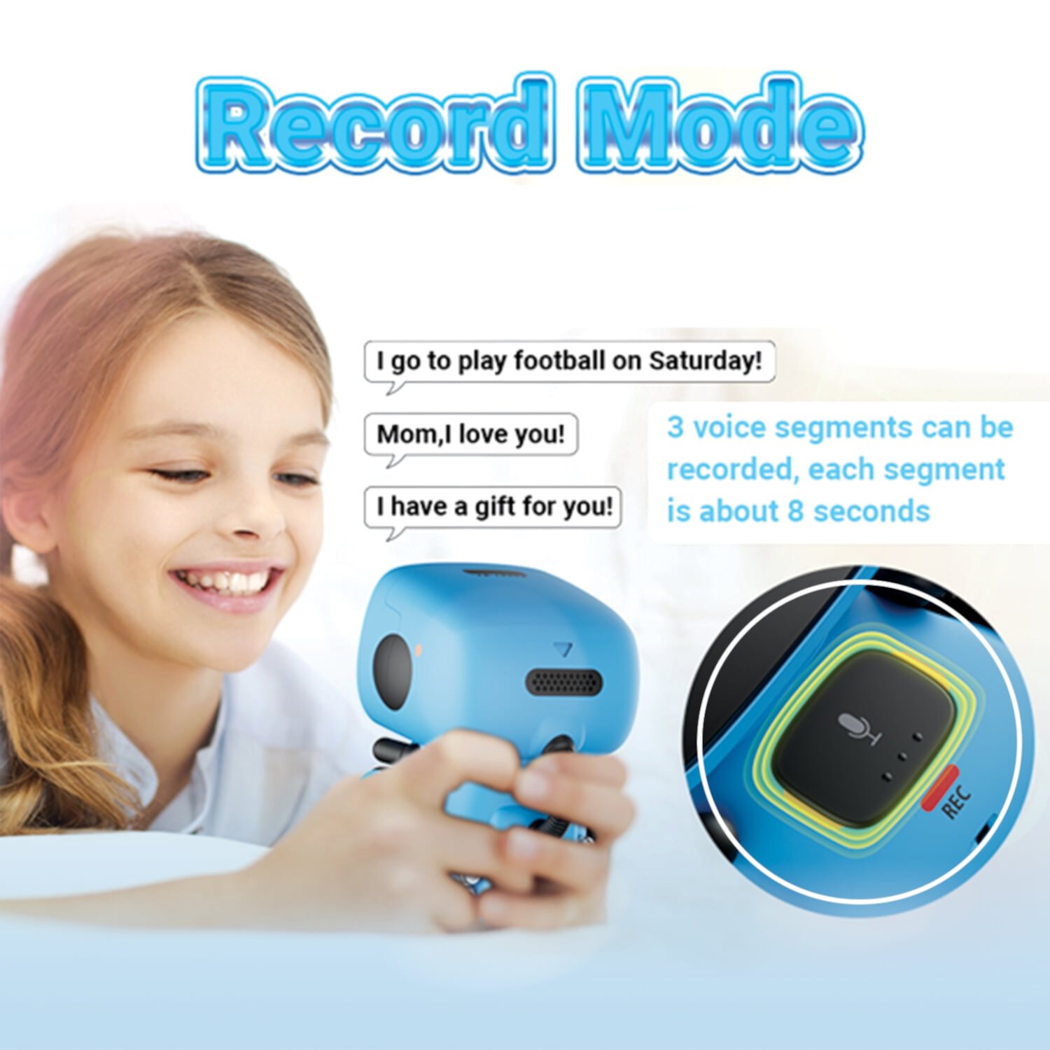 Contixo Interactive Smart Robot, Learning Kids Toy, Ages 3-8, Voice Activated, Touch Sensitive, Play, Talk, Dance, & Sing, Boys & Girls - Blue Contixo