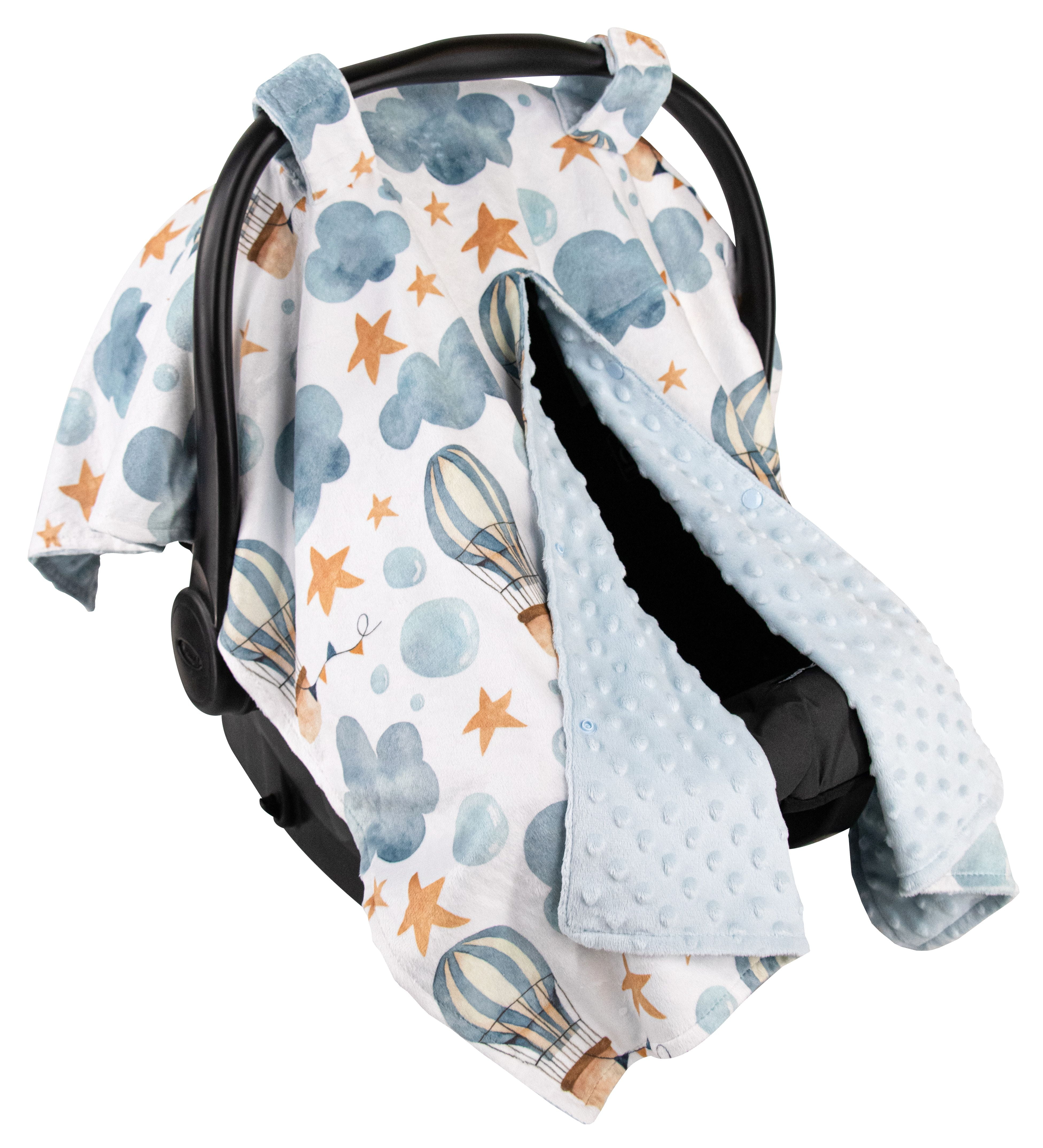 Top Tots Deluxe Minky Car Seat Canopy para Bebé, Estrella de Globo de Burbujas, Unisex Top Tots