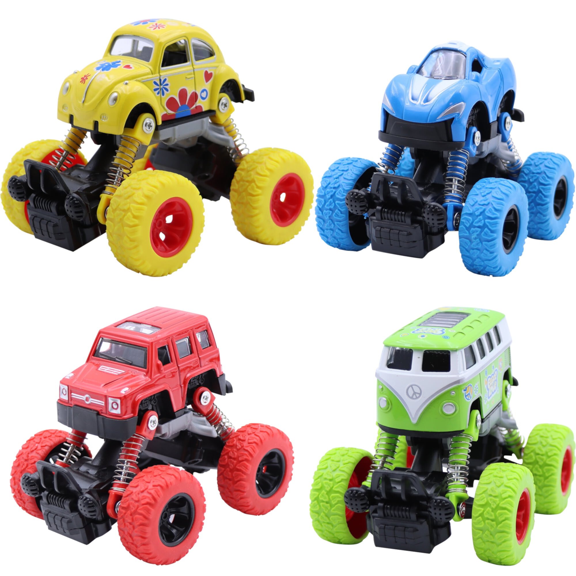 Babyltrl 2 Pack Pull Back Trucks Friction Powered alloy Cars for Kids, Toddler Toys Inertia Car Toys for 2 3 4 5+ Year Old Boys Girls BABYLTRL