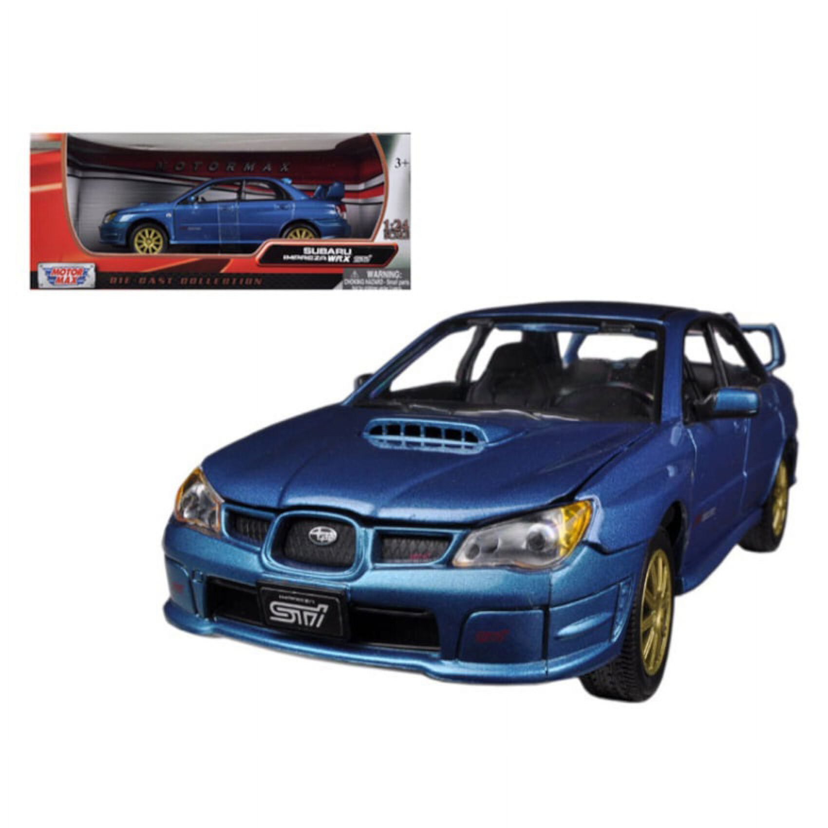 Subaru Impreza WRX STi Blue 1/24 Diecast Car Model by Motormax MOTORMAX