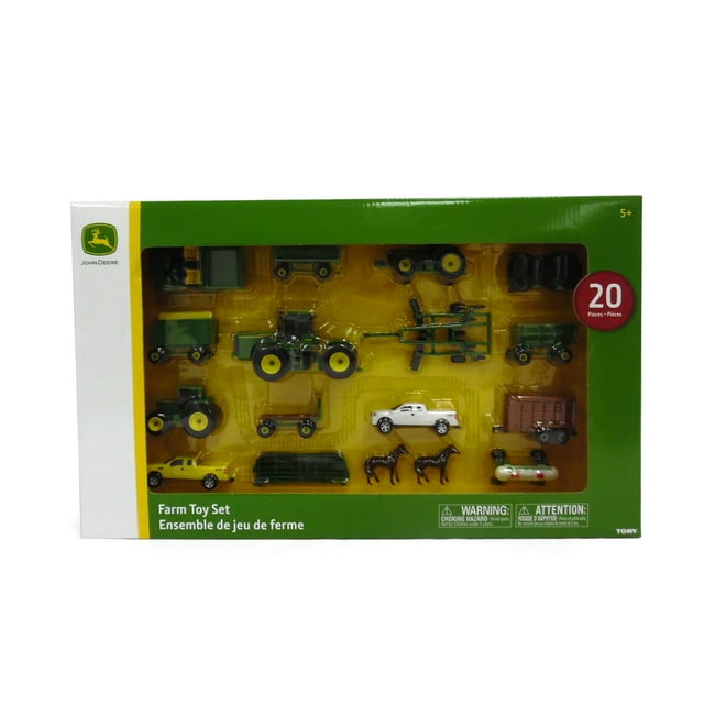 John Deere Play Tractor Vehicle, with Farm Animal Toys TOMY