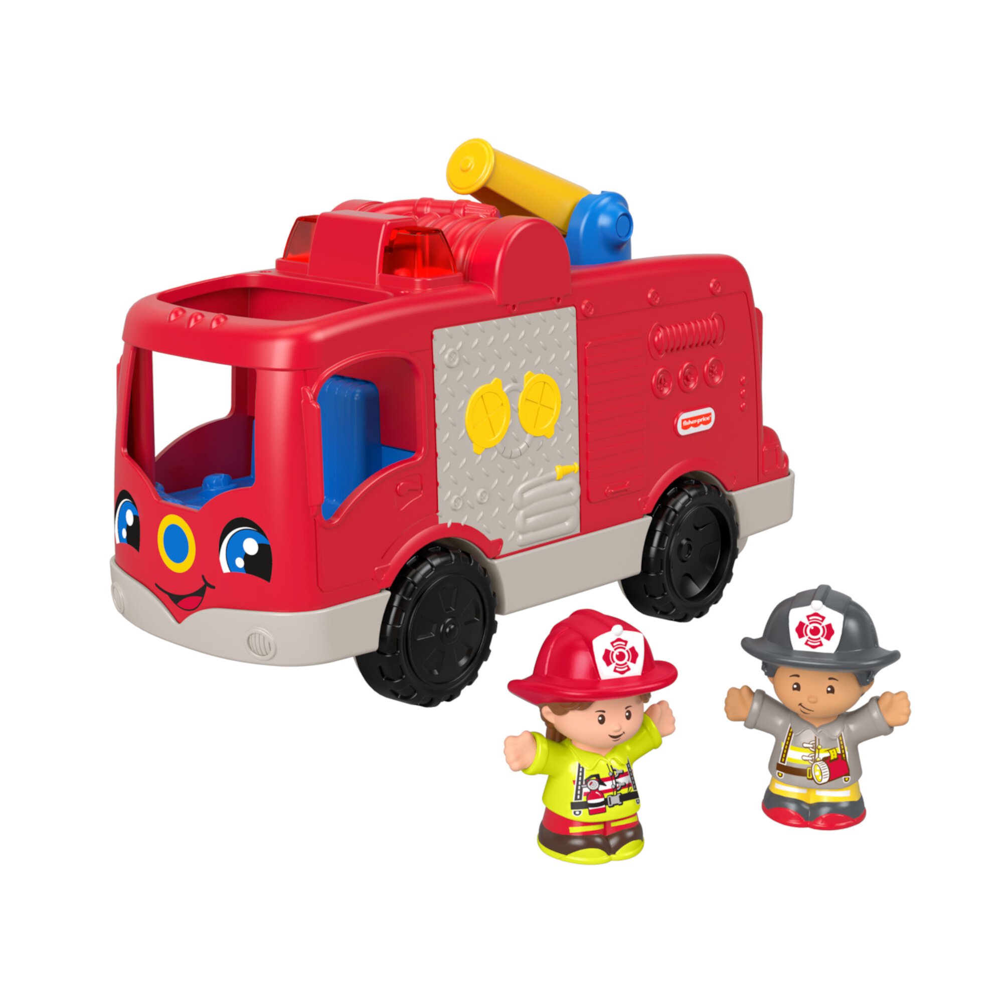 Fisher-Price Little People Helping Others Fire Truck Musical Toddler Toy with 2 Firefighter Figures Little People