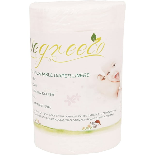 Wegreeco 100% Bamboo Diaper Liners,100 Sheets per Roll ( 1 Roll, Bamboo) Wegreeco