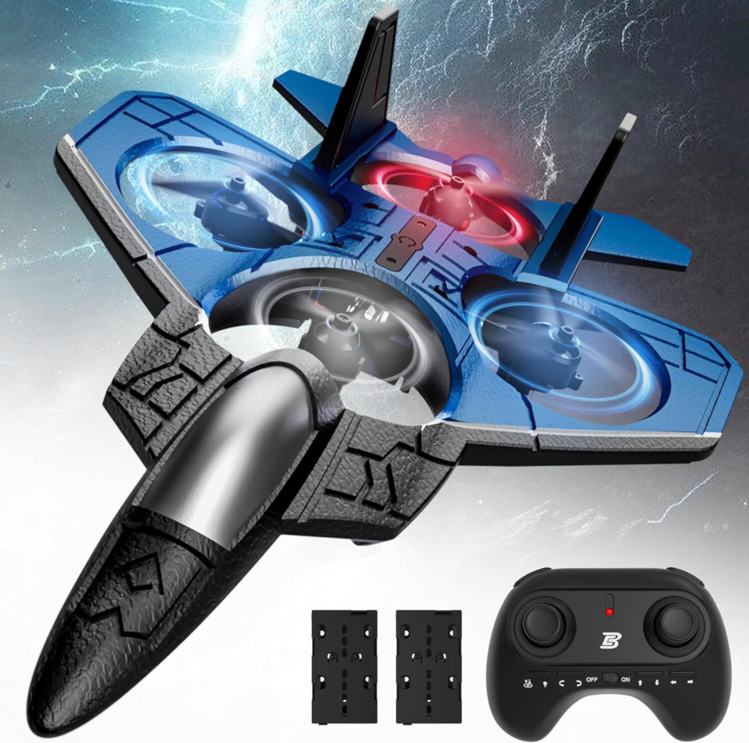 Drones for Kids, YCFUN 360-Degree Flip Drone RC Fighter Airplane F-22 Raptor Toy Remote Control Jet Stunt Plane for Adults & Kids YCFUN