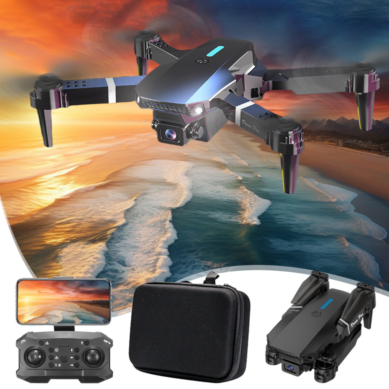 kkbbma Drone with Camera for Adults Clearance - Drone With 1080P HD FPV Camera Remote Control Toys Gifts For Boys Girls With Altitude Hold Headless Mode Start Speed Adjustment Kkbbma