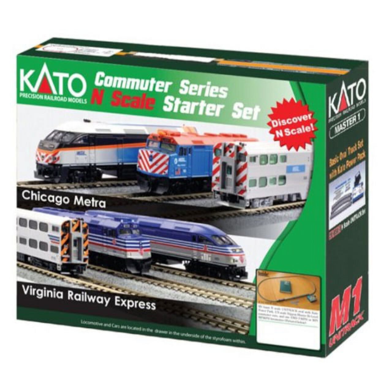 kato usa model train products n f40ph and gallery bi-level commuter series chicago metra unitrack starter set KATO