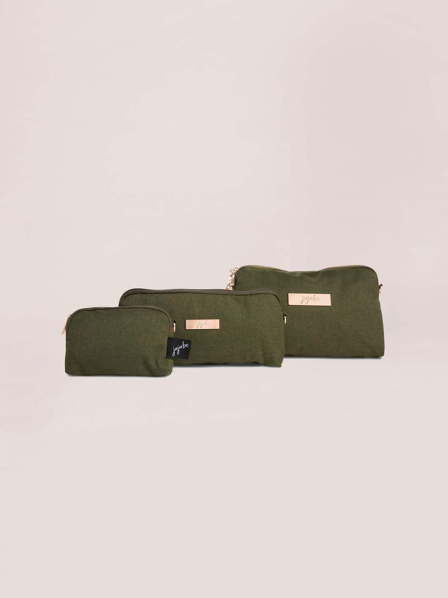 JuJuBe Be Set 3-Bag Organizing Cosmetic Clutch Set - Green Olive Chromatics Unknown