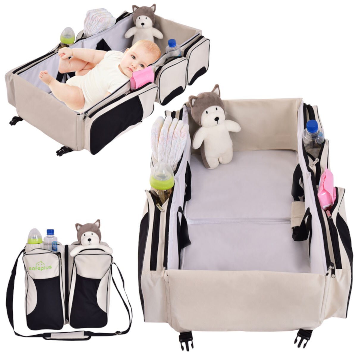 Costway Diaper Bag 3-in-1 Portable Multifunctional Baby Backpack with Changing Pad Visit the Costway Store