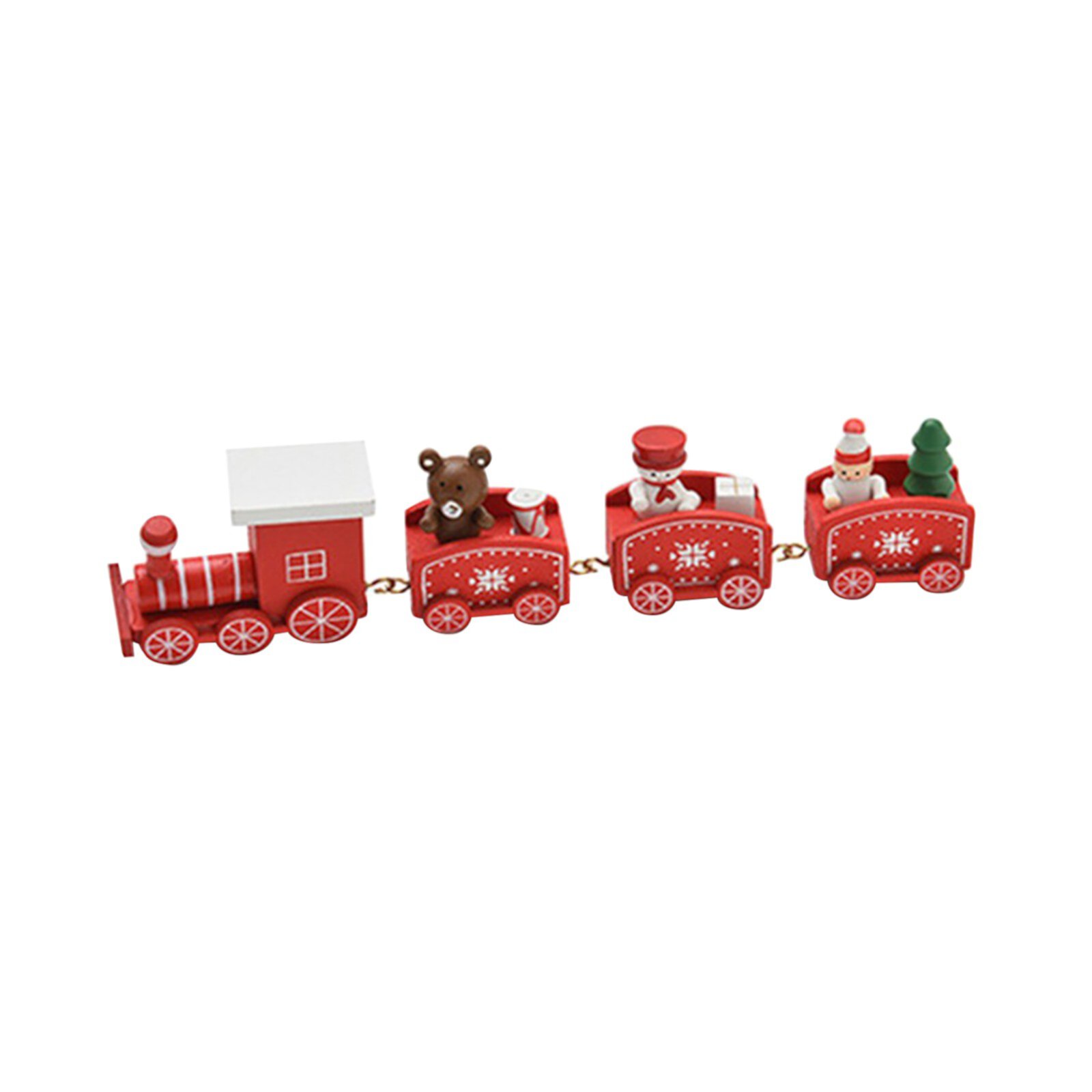 AaSFJEG 2024 Pieces of Christmas Train Decoration Gift Cute Wooden Small Train Set Children Christmas Party Gift Toys AaSFJEG