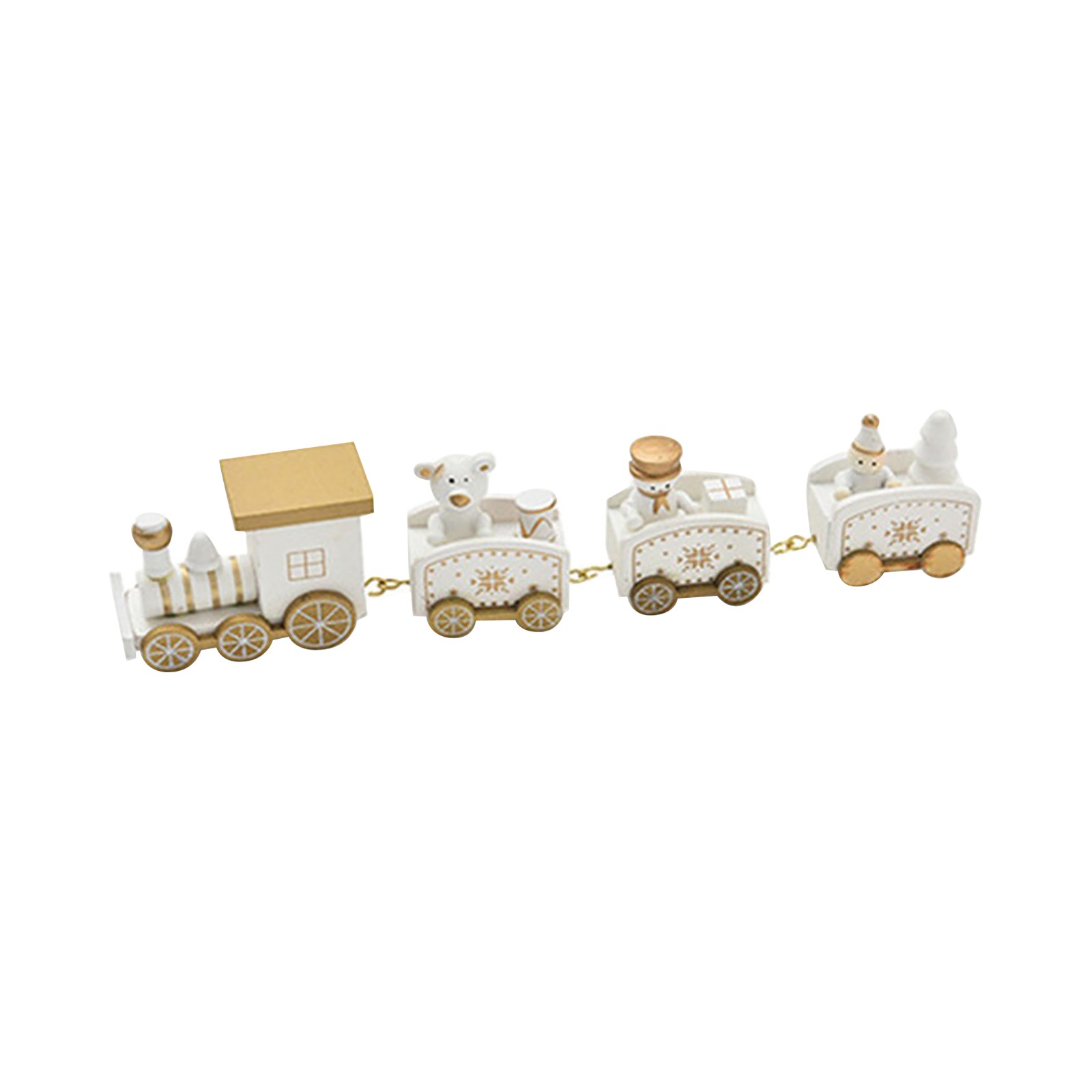 AaSFJEG 2024 Pieces of Christmas Train Decoration Gift Cute Wooden Small Train Set Children Christmas Party Gift Toys AaSFJEG