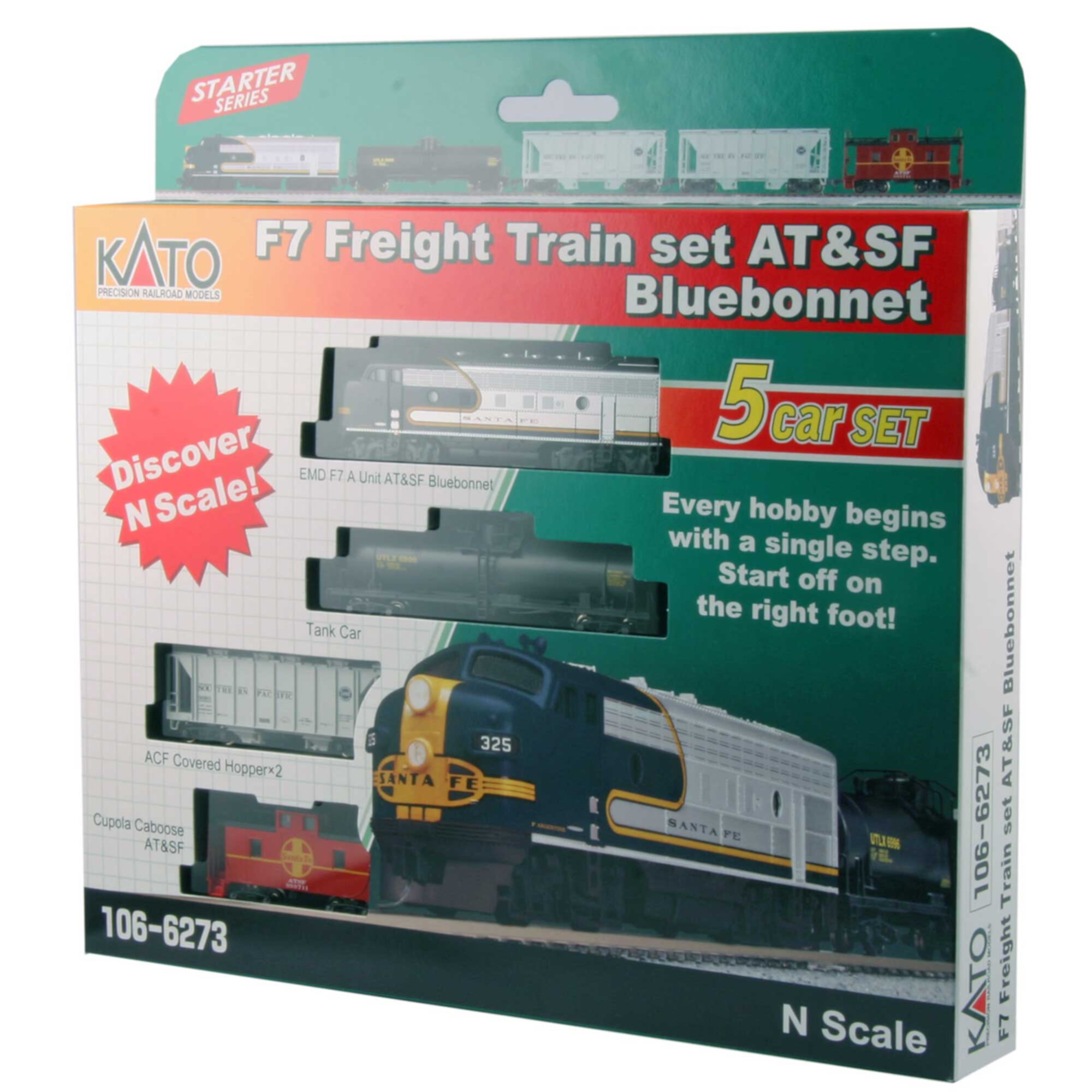 Kato 1066273 N Scale Santa Fe Bluebonnet F7 Freight Set Multi-Colored KATO