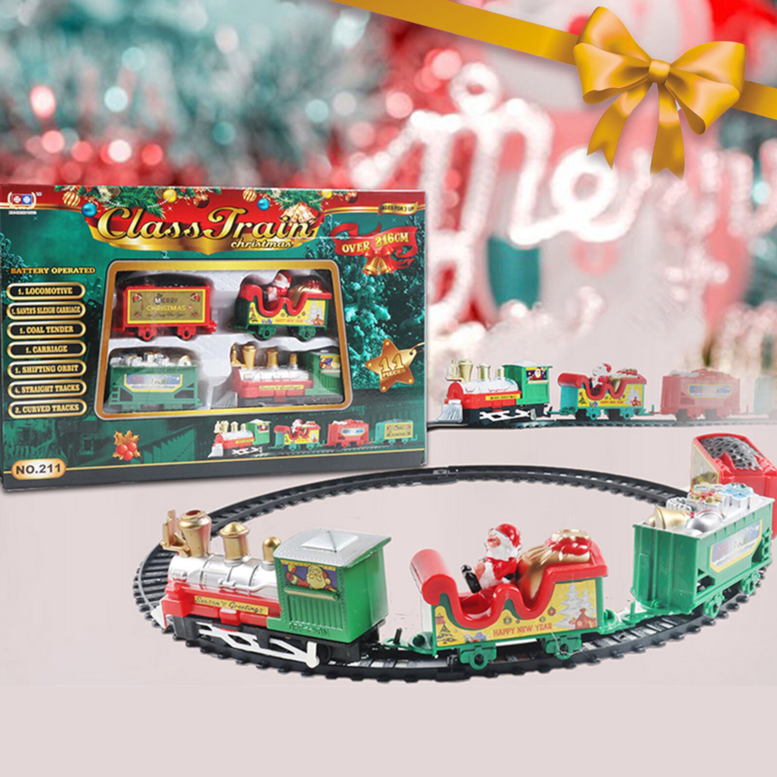 Fridja Toy Train Set Christmas Train Set Railway Tracks Battery Operated Toys S Train Gift For Kid Fridja