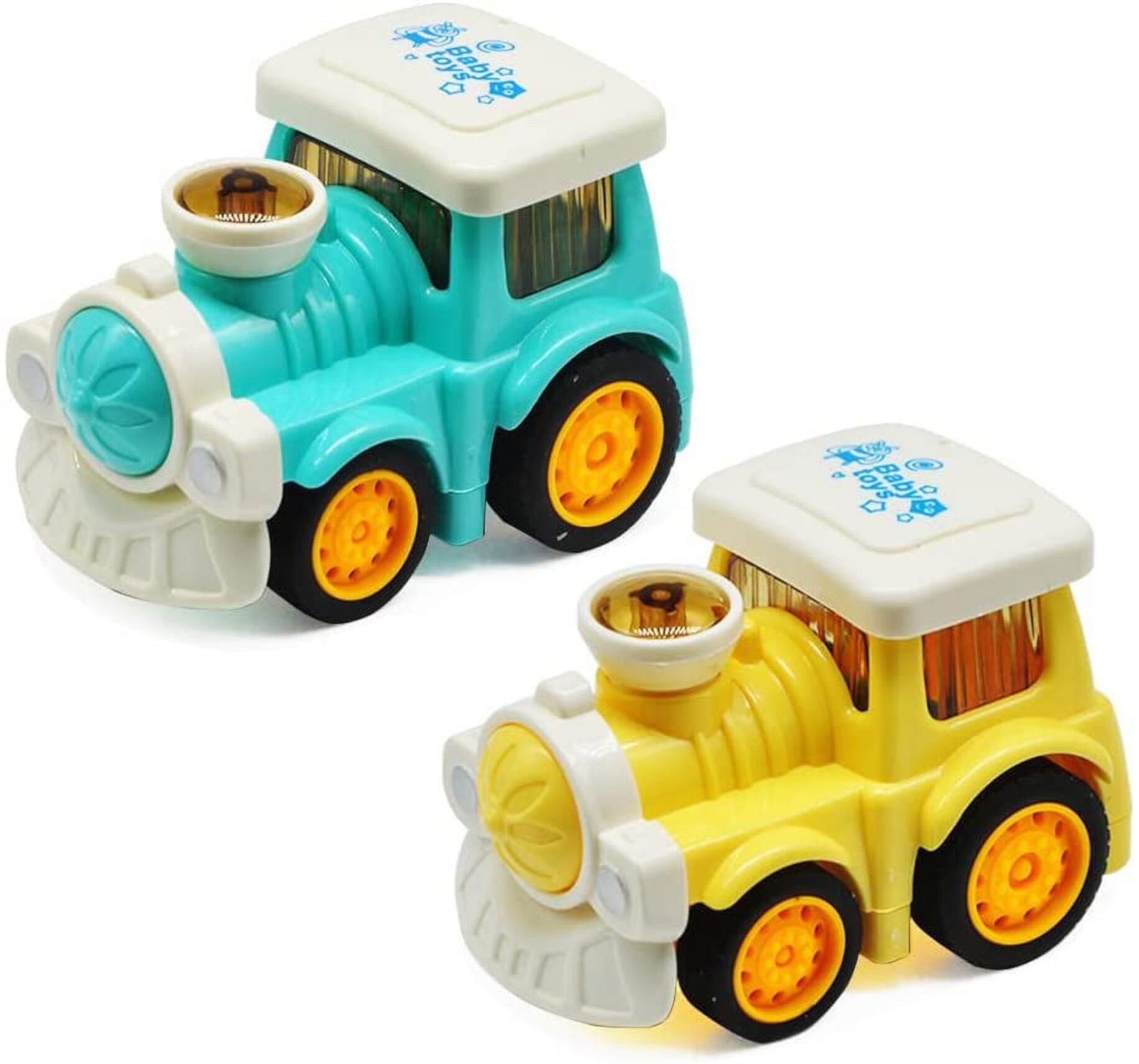 Friction Powered Toy Trains for Toddlers 9 -36 Monthes,Push and Go Trains Baby Toy Set,Ideal for 1 Year Old Baby Gift,Set of 2 Ishantech