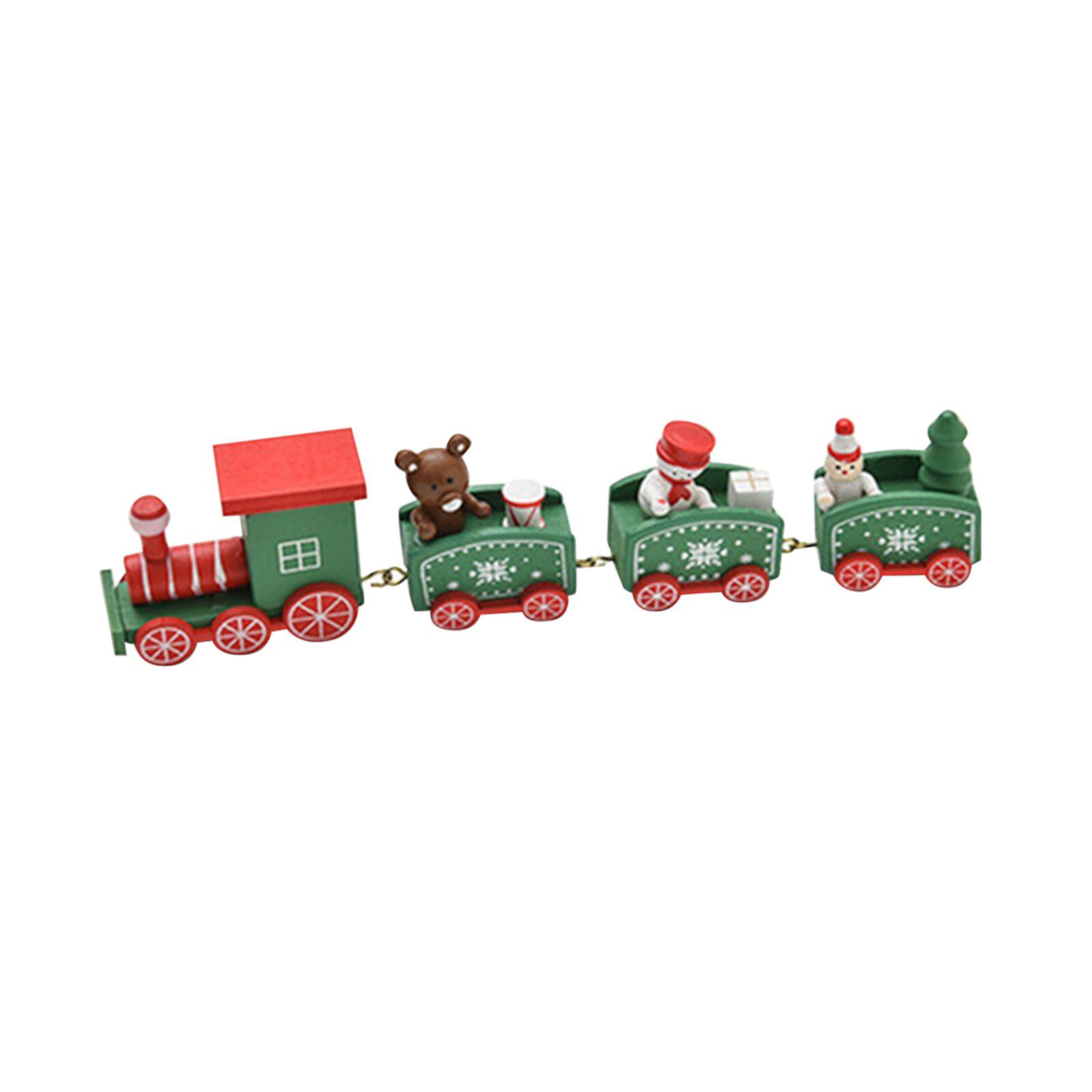 AaSFJEG 2024 Pieces of Christmas Train Decoration Gift Cute Wooden Small Train Set Children Christmas Party Gift Toys AaSFJEG